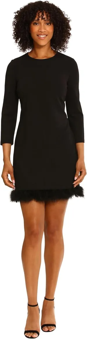 Maggy London Women's Feather Hem Party Dress Event Occasion Date Night Out Guest of
