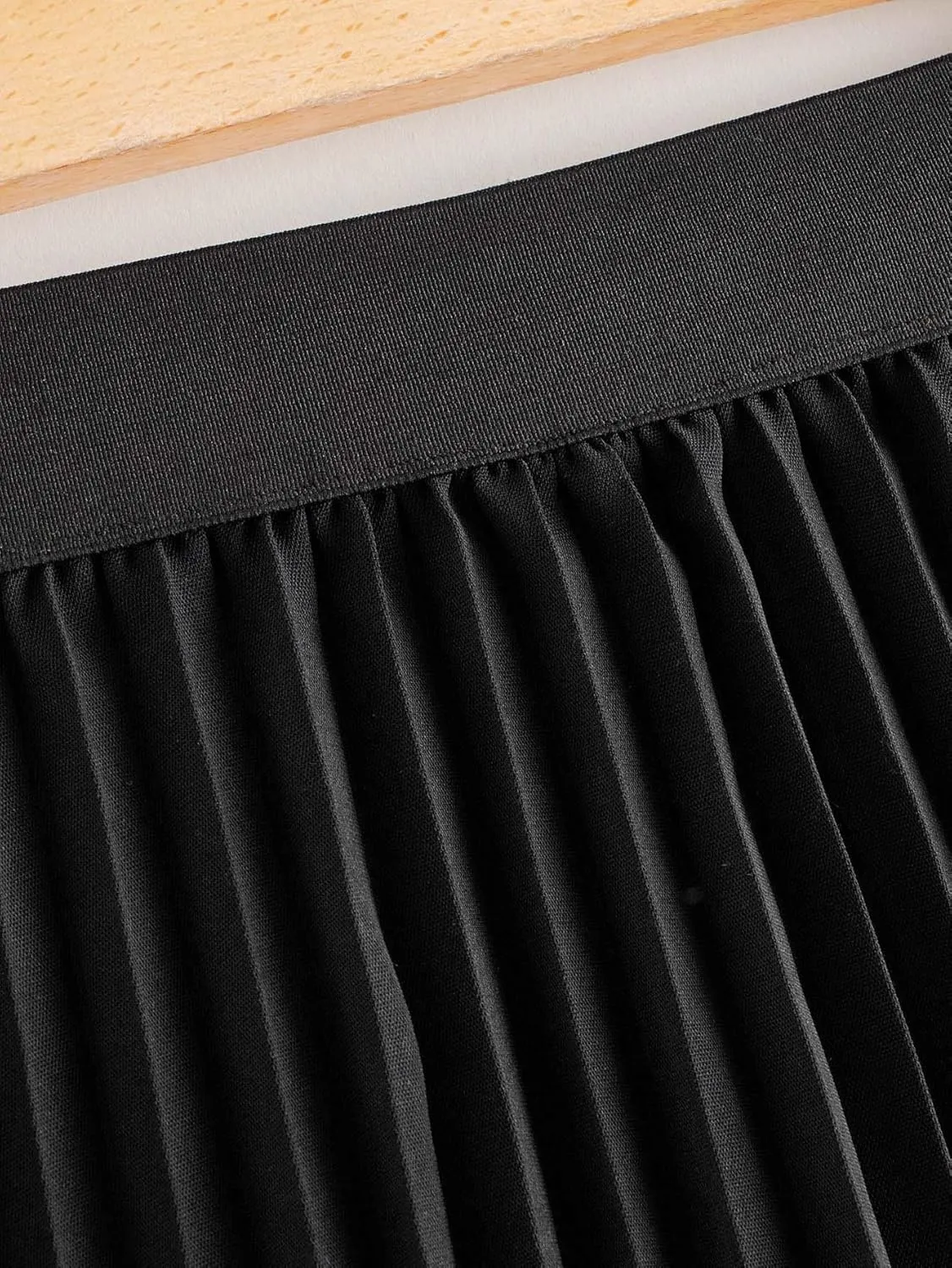 Maxi Skirts for Women Elastic Waist Pleated Midi Skirt
