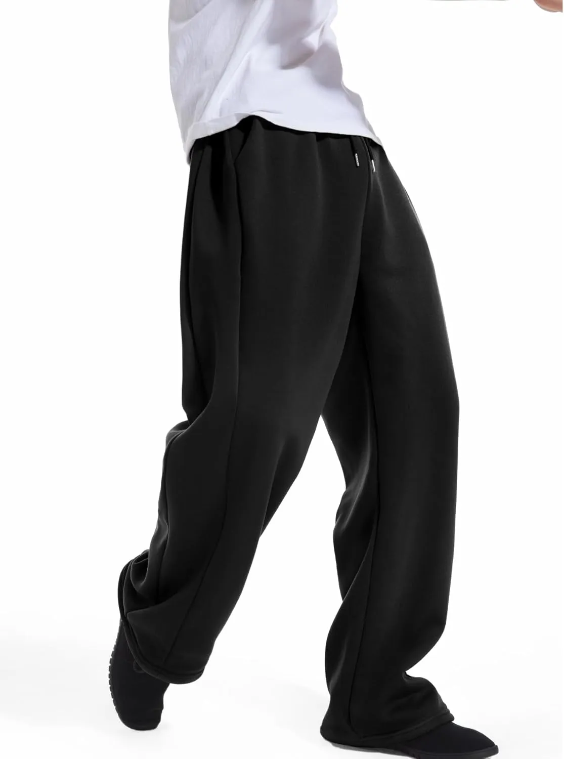 Men's Baggy Sweatpants Wide Leg Lounge Sweat Pants with Pockets