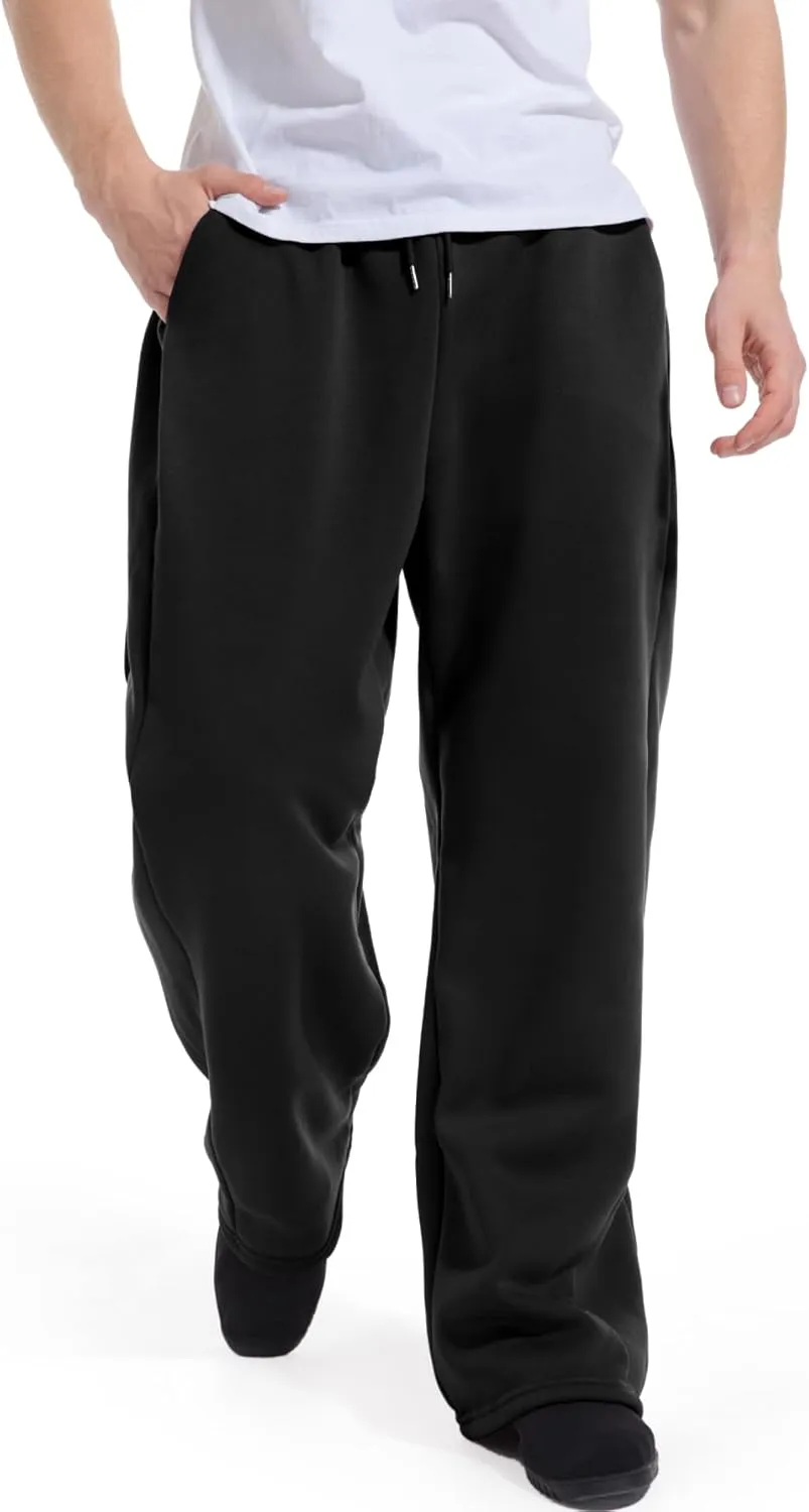 Men's Baggy Sweatpants Wide Leg Lounge Sweat Pants with Pockets