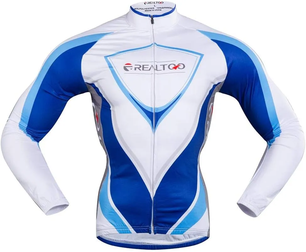 Men's Cycling Jersey Set Long Sleeve Full Zipper Quick-Dry Bike Shirt 3D Padded Cycling Tights Pants