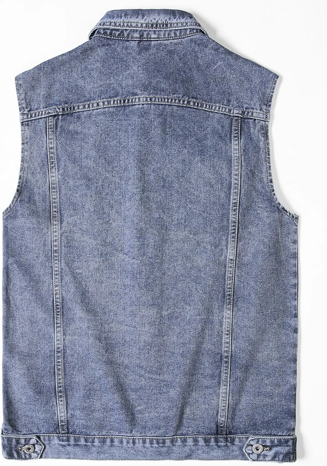 Men's Denim Vest Motorcycle Unlined Biker Plus Size Sleeveless Jean Vest Jacket