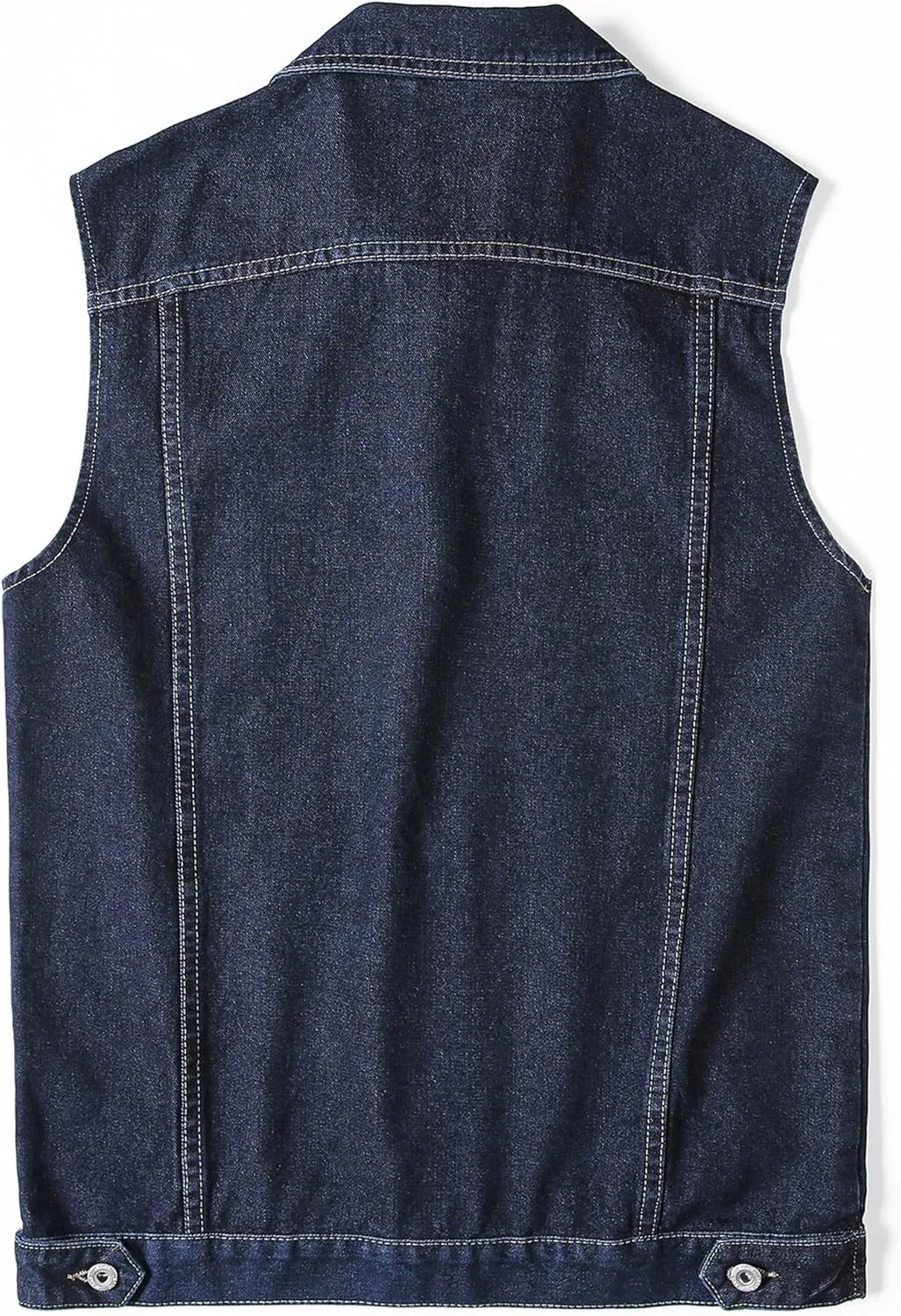 Men's Denim Vest Motorcycle Unlined Biker Plus Size Sleeveless Jean Vest Jacket
