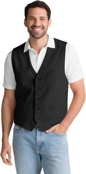 Mens Linen Suit Vest Summer Beach Wedding Waistcoat Lightweight Casual Dress Vest for Men