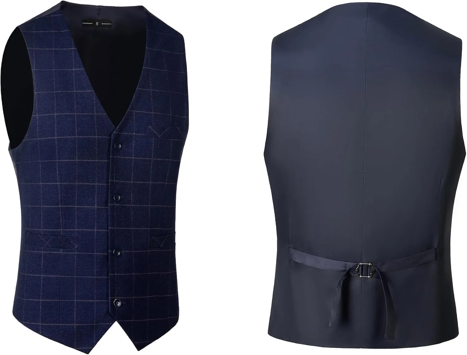 Men's Tuxedo Suits Slim Fit Plaid Suits for Men 3 Piece Suit Jacket Vest Pants Set for Wedding Prom