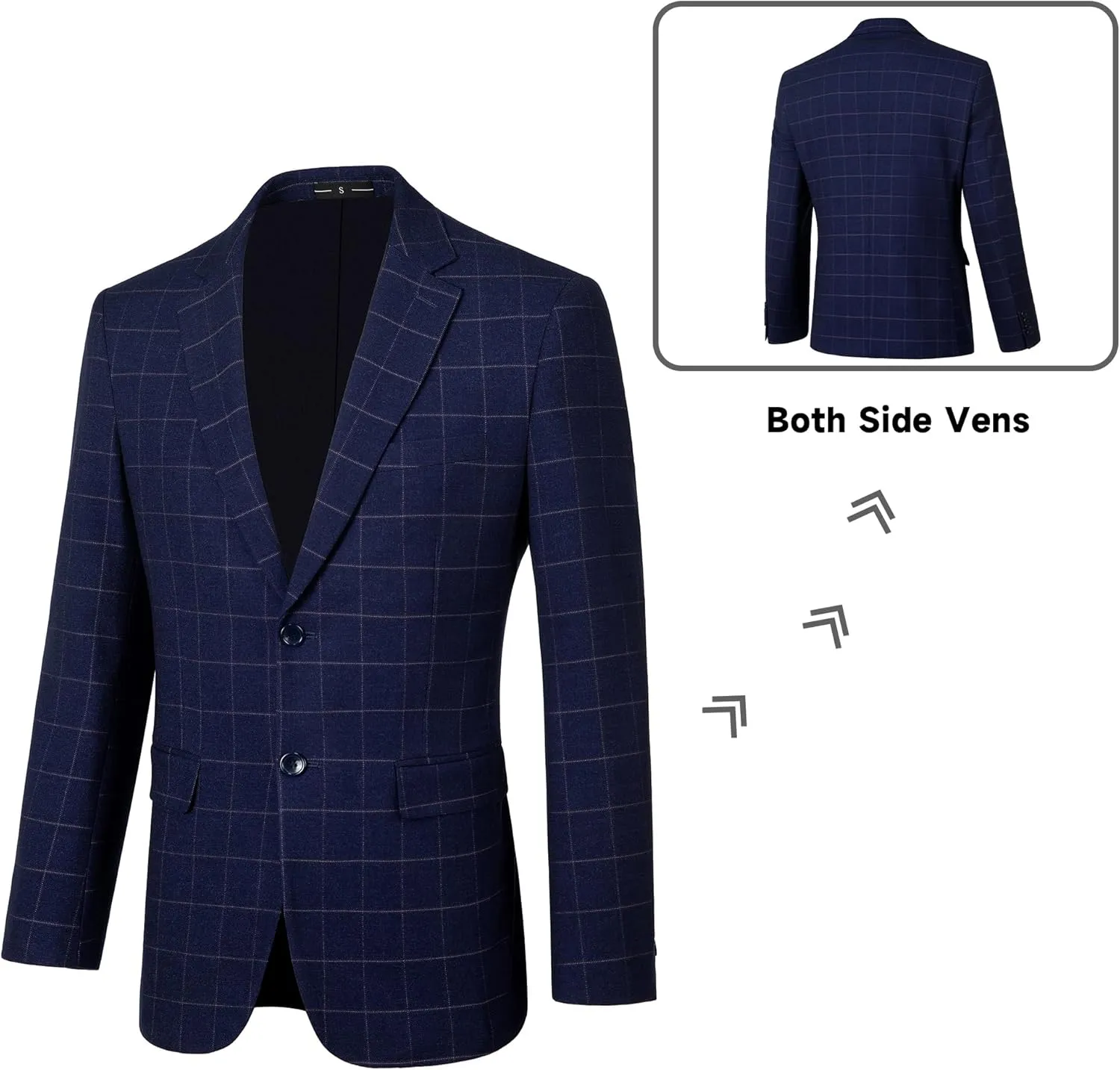 Men's Tuxedo Suits Slim Fit Plaid Suits for Men 3 Piece Suit Jacket Vest Pants Set for Wedding Prom