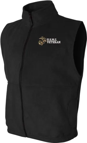 MilitaryBest U.S.M.C. Veteran Full Zip Fleece Vest