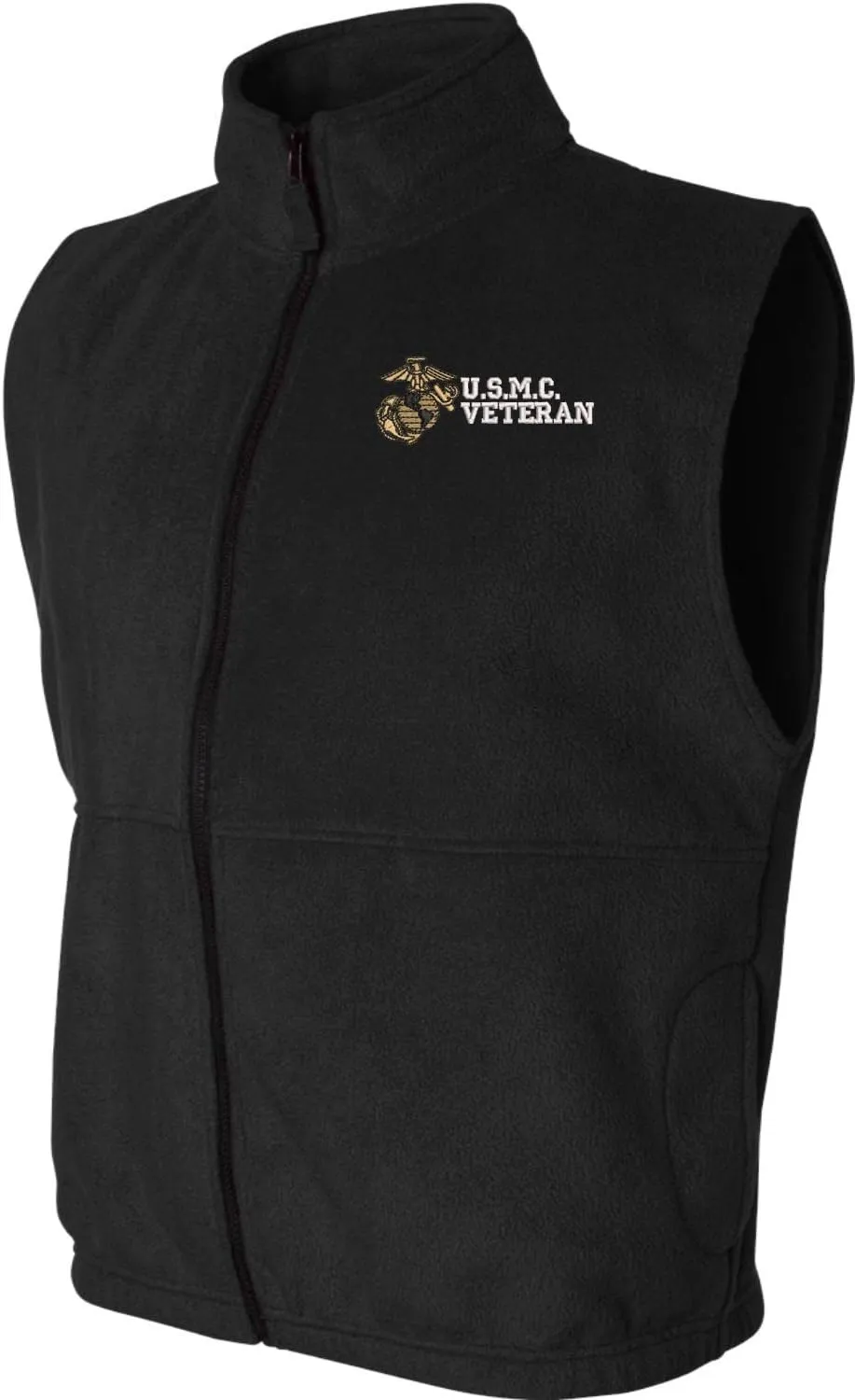 MilitaryBest U.S.M.C. Veteran Full Zip Fleece Vest