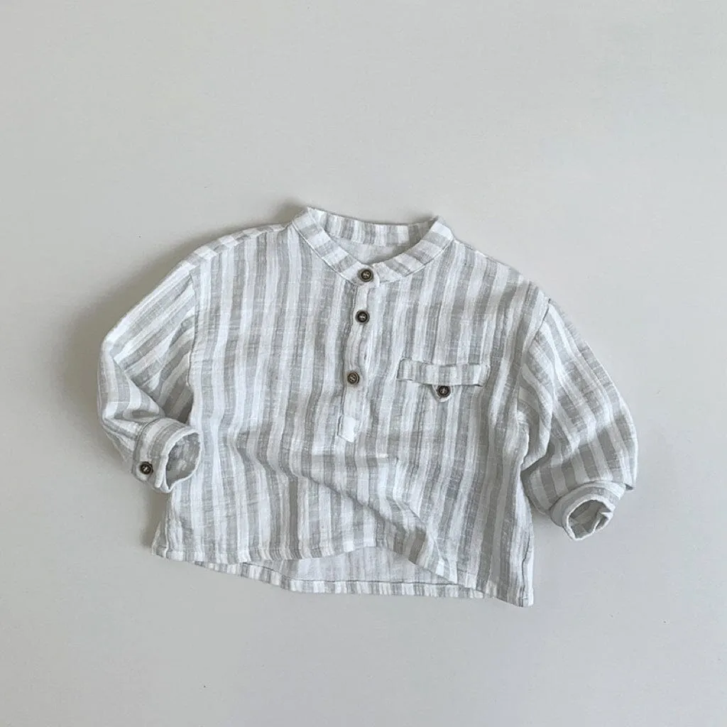 Minimalist Vertical Striped Casual Shirt