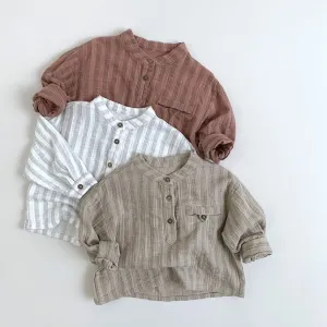 Minimalist Vertical Striped Casual Shirt