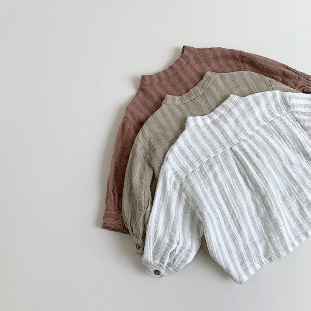 Minimalist Vertical Striped Casual Shirt