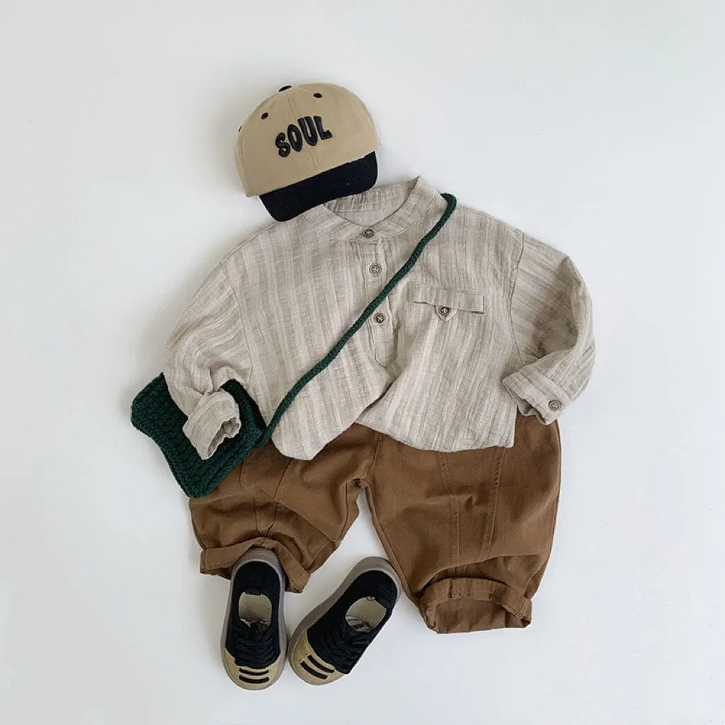 Minimalist Vertical Striped Casual Shirt