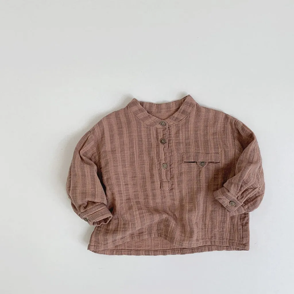 Minimalist Vertical Striped Casual Shirt