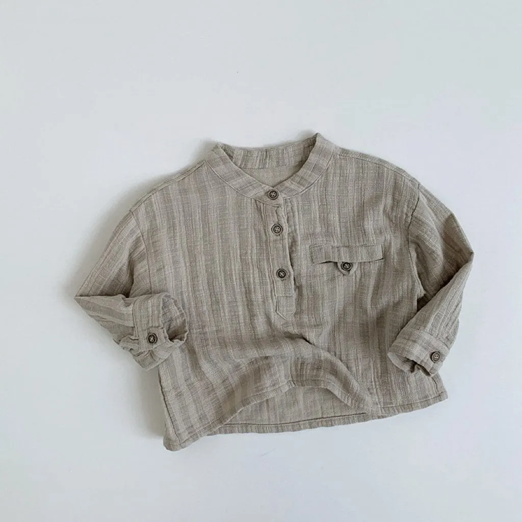Minimalist Vertical Striped Casual Shirt