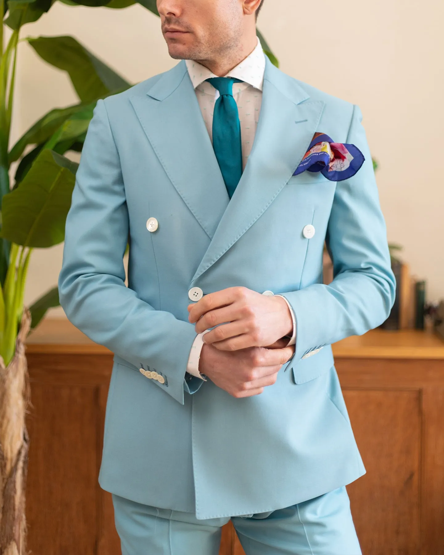 Mint Wool Double Breasted Blazer