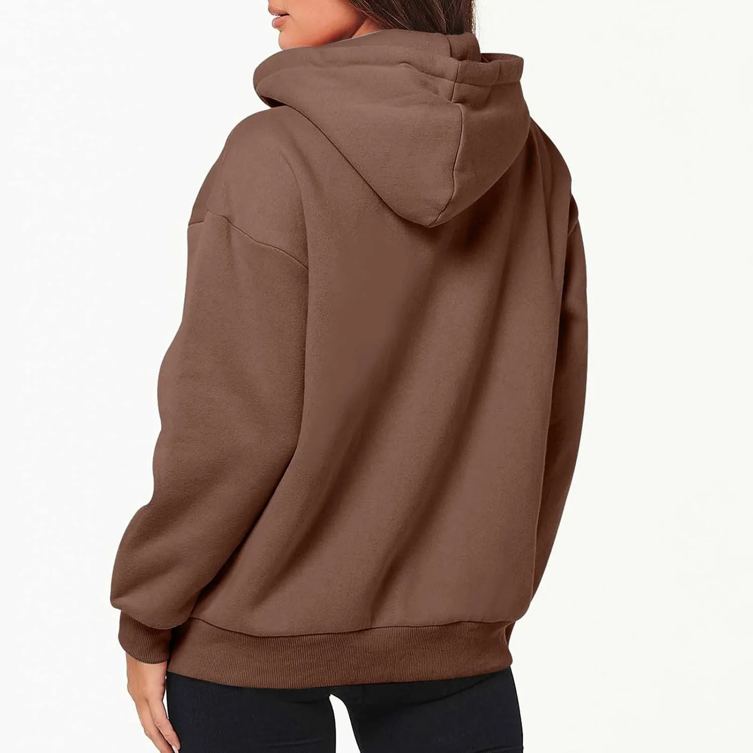 nerohusy Women's Cute Hoodies Girl Fall 2023 Jacket Oversized Sweatshirts Casual Drawstring Zip Up Y2K Hoodie with Pocket