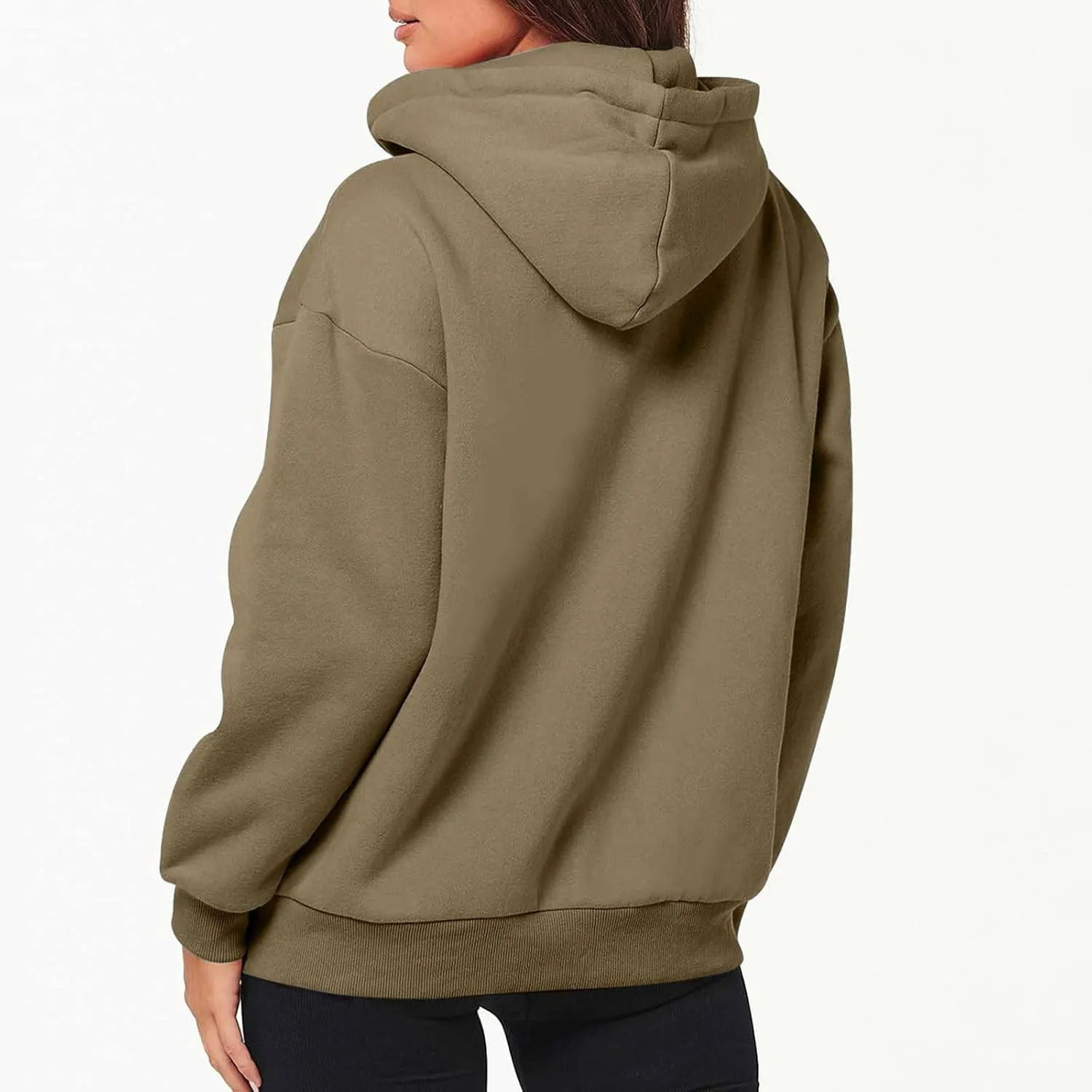 nerohusy Women's Cute Hoodies Girl Fall 2023 Jacket Oversized Sweatshirts Casual Drawstring Zip Up Y2K Hoodie with Pocket