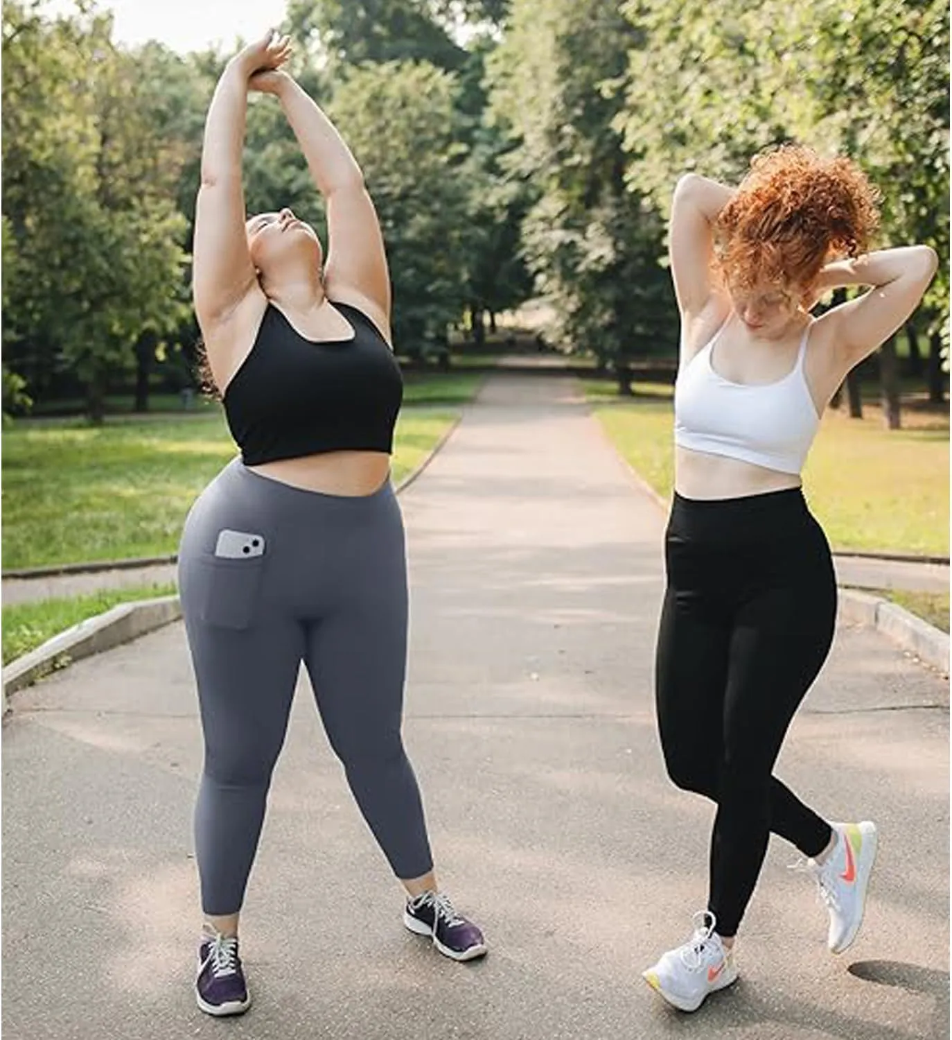 NEW YOUNG 3 Pack Plus Size Leggings with Pockets for Women,High Waist Tummy Control Workout Yoga Pants