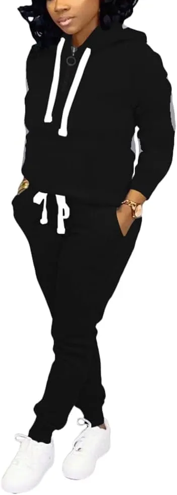 Nimsruc Two Piece Outfits For Women Jogging Suits Casual Sweatsuits Jogger Tracksuits Long Sleeve Hoodie Matching Sets