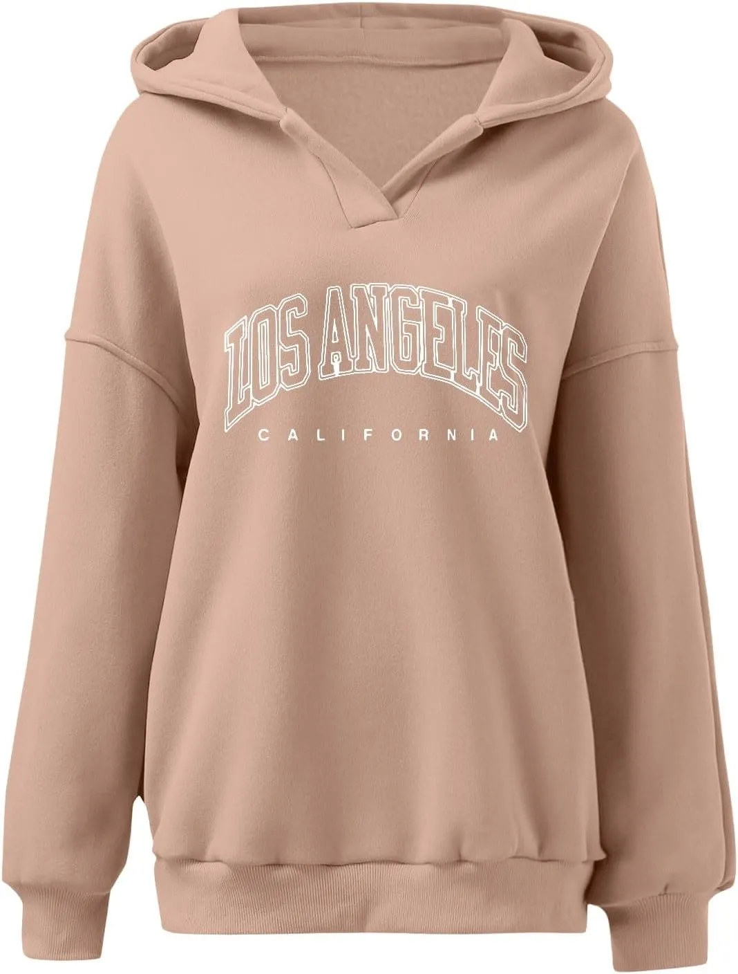 Oversized Hoodies for Women 2024 Long Sleeve V Neck Letter Printing Sweatshirts Fall Fashion Classic Pullover