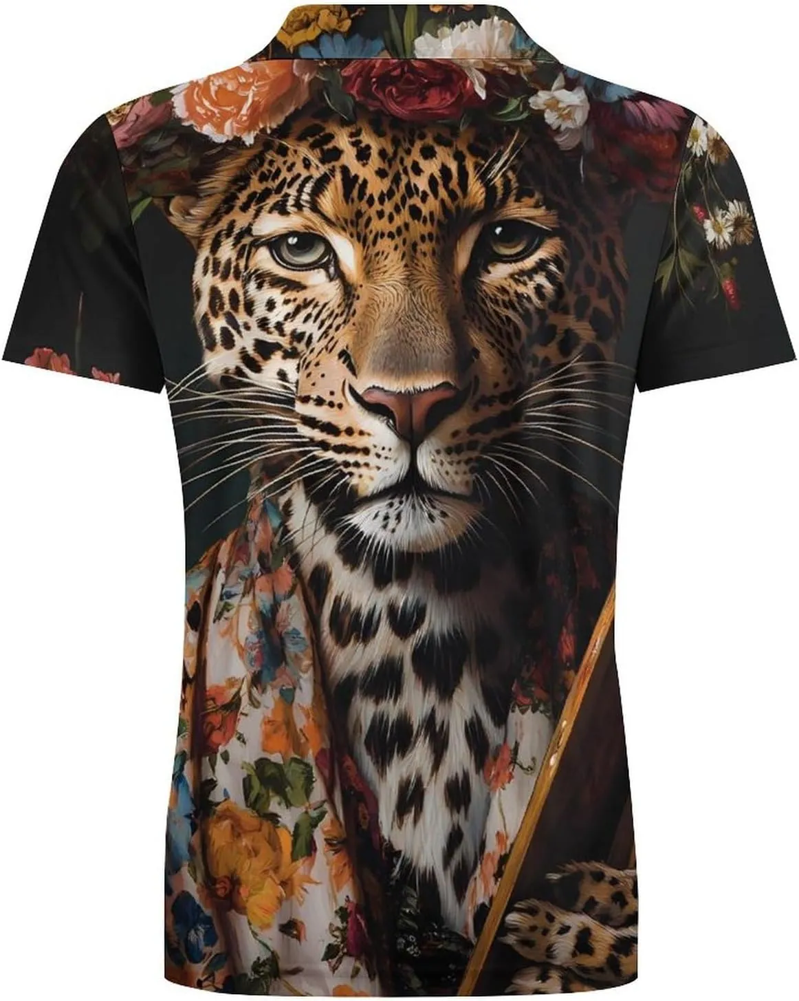 Painter Leopard Men's Polo-Shirt Regular-Fit Short Sleeve Sports Quick Dry Golf Tennis T-Shirt