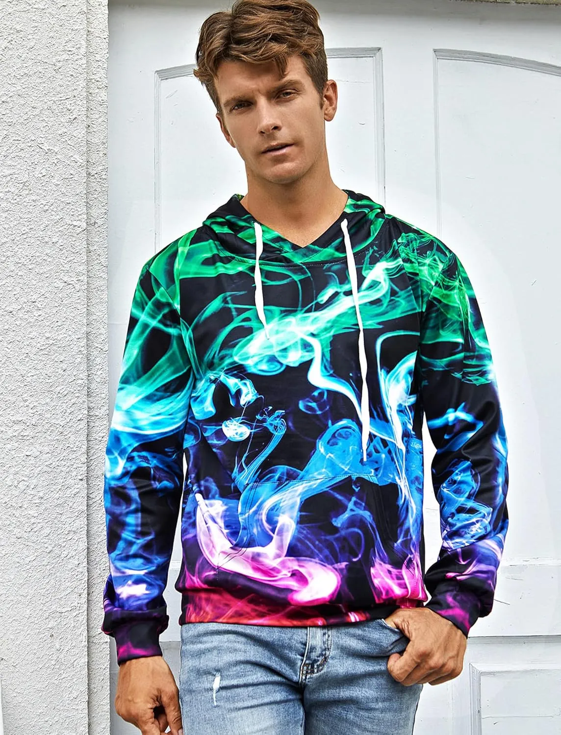 RAISEVERN Hoodies for Men Women 3D Graphic Fleece Sweatshirts Pullover Novelty Cool Funny Hoody Hooded With Pockets