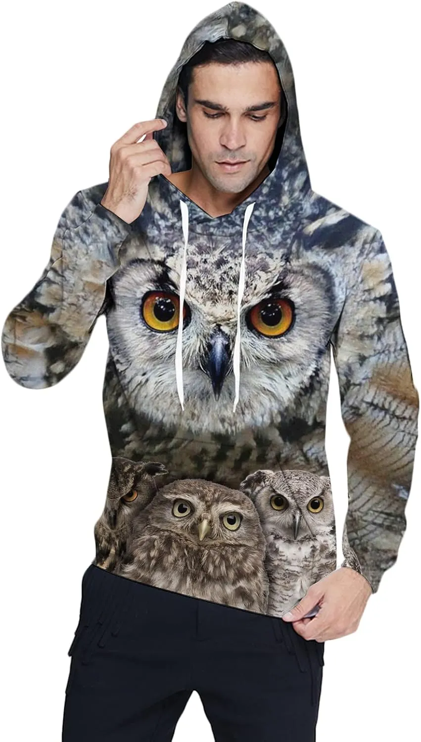 RAISEVERN Hoodies for Men Women 3D Graphic Fleece Sweatshirts Pullover Novelty Cool Funny Hoody Hooded With Pockets