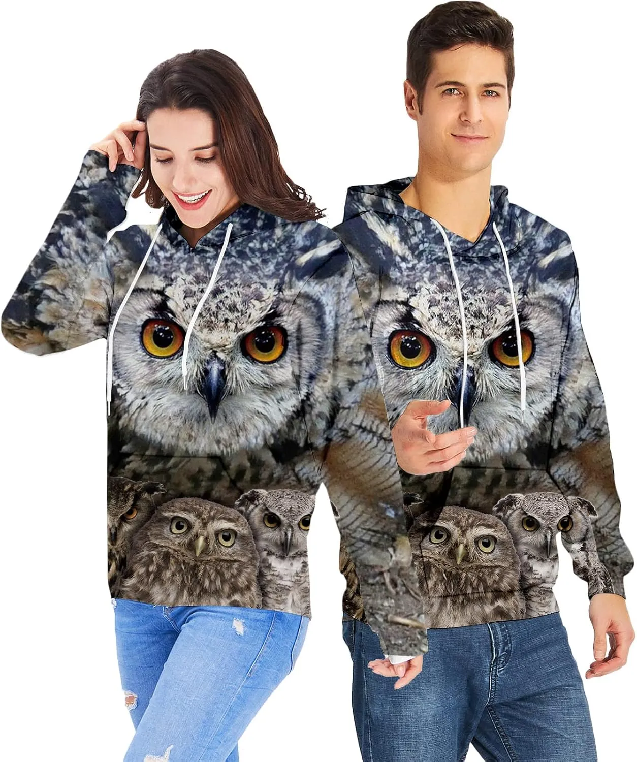 RAISEVERN Hoodies for Men Women 3D Graphic Fleece Sweatshirts Pullover Novelty Cool Funny Hoody Hooded With Pockets