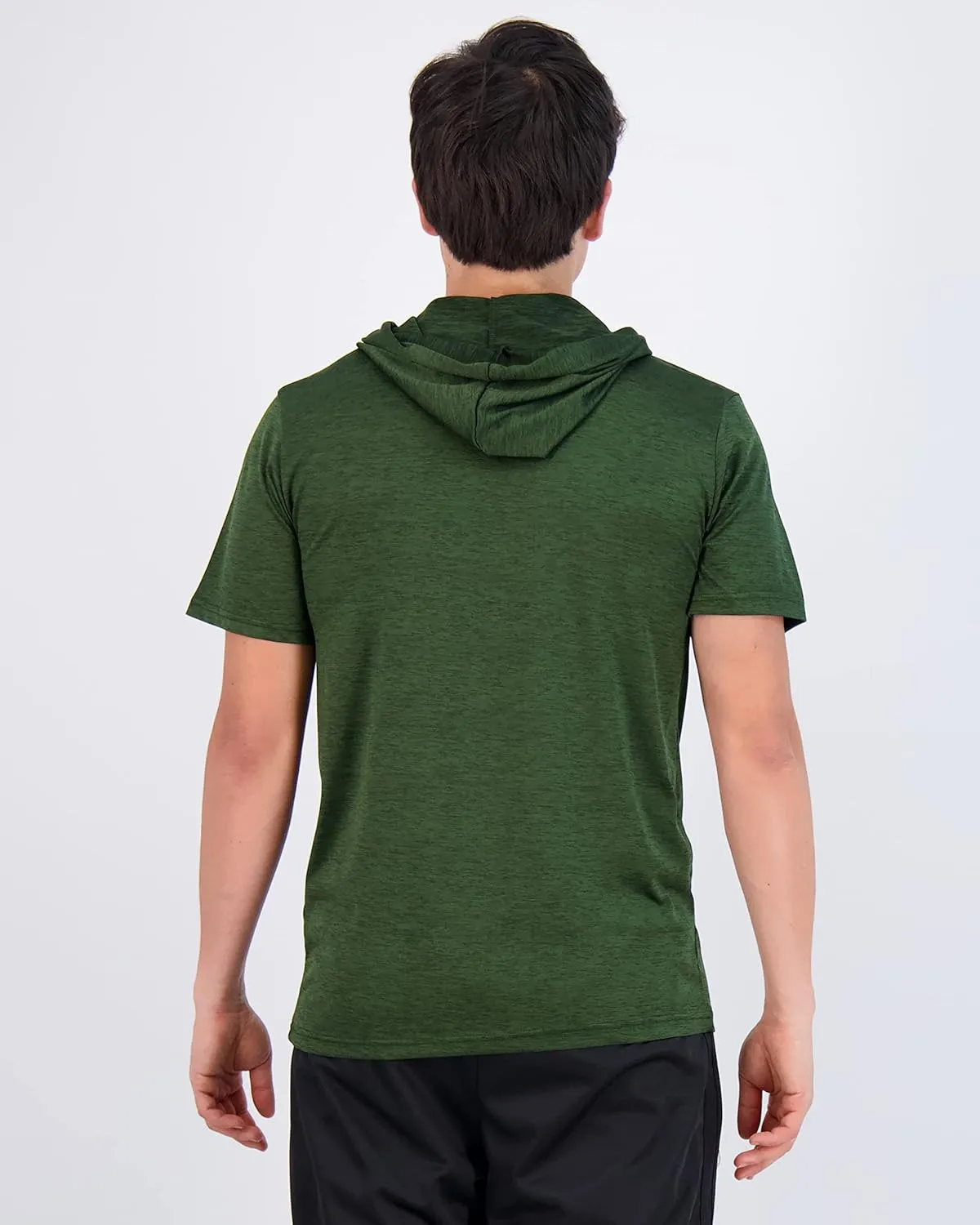 Real Essentials 3 Pack: Men's Dry Fit Short Sleeve Active Athletic Hoodie Pullover Sweatshirt (Available in Big & Tall)