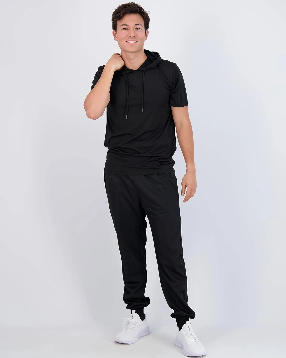 Real Essentials 3 Pack: Men's Dry Fit Short Sleeve Active Athletic Hoodie Pullover Sweatshirt (Available in Big & Tall)