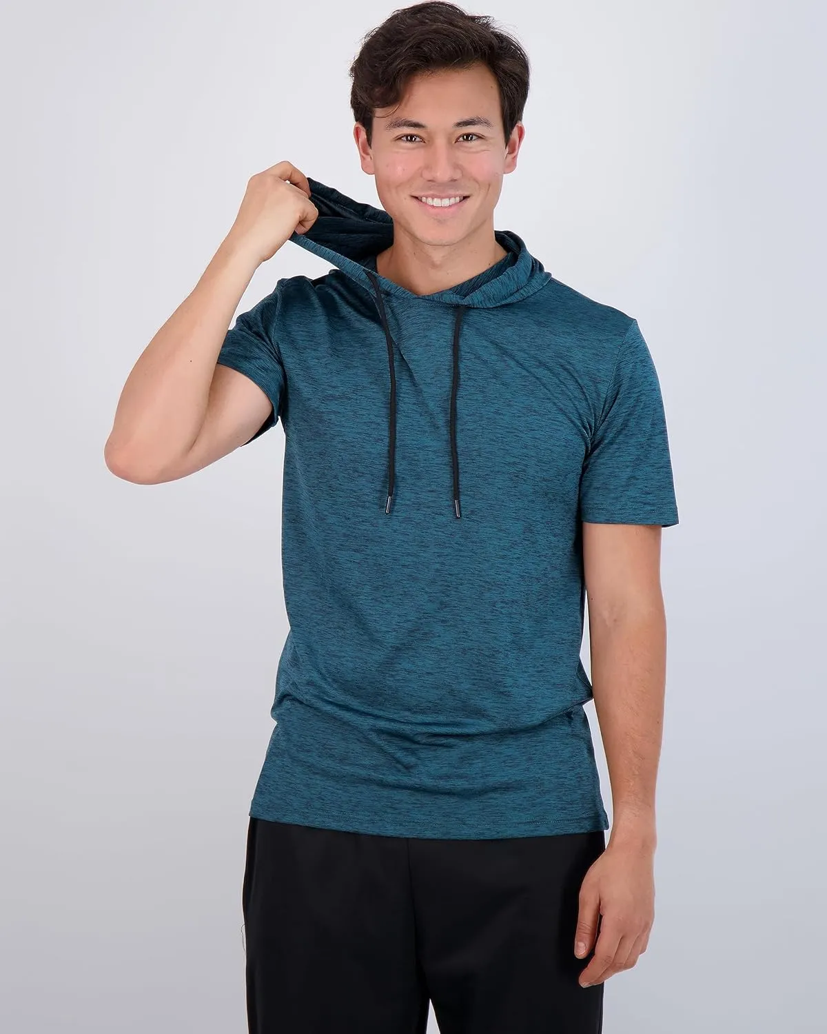 Real Essentials 3 Pack: Men's Dry Fit Short Sleeve Active Athletic Hoodie Pullover Sweatshirt (Available in Big & Tall)