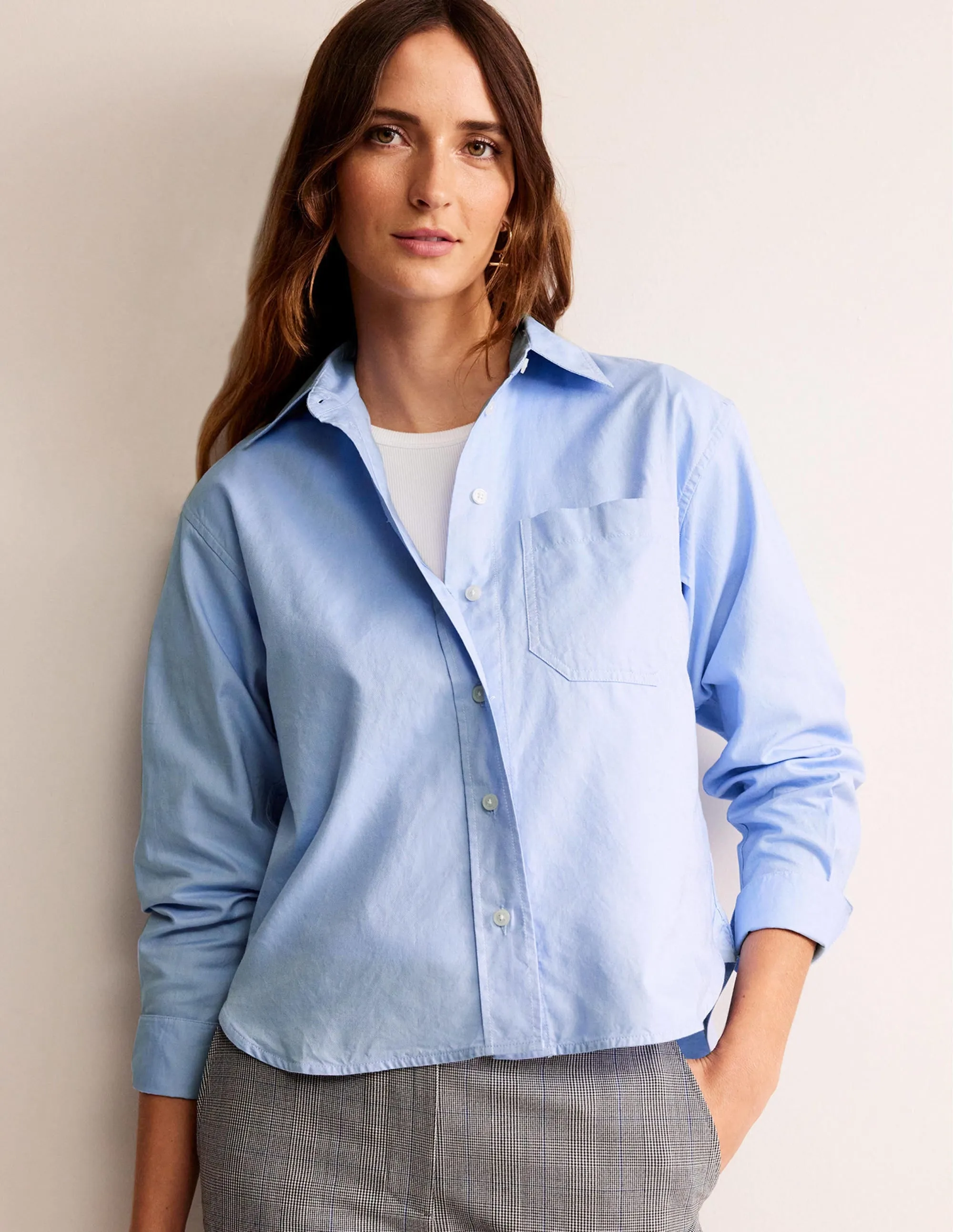 Relaxed Cotton-Poplin Shirt-Blue Oxford