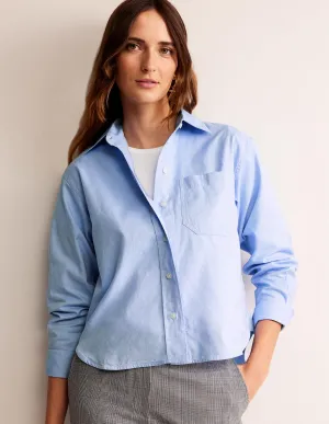 Relaxed Cotton-Poplin Shirt-Blue Oxford