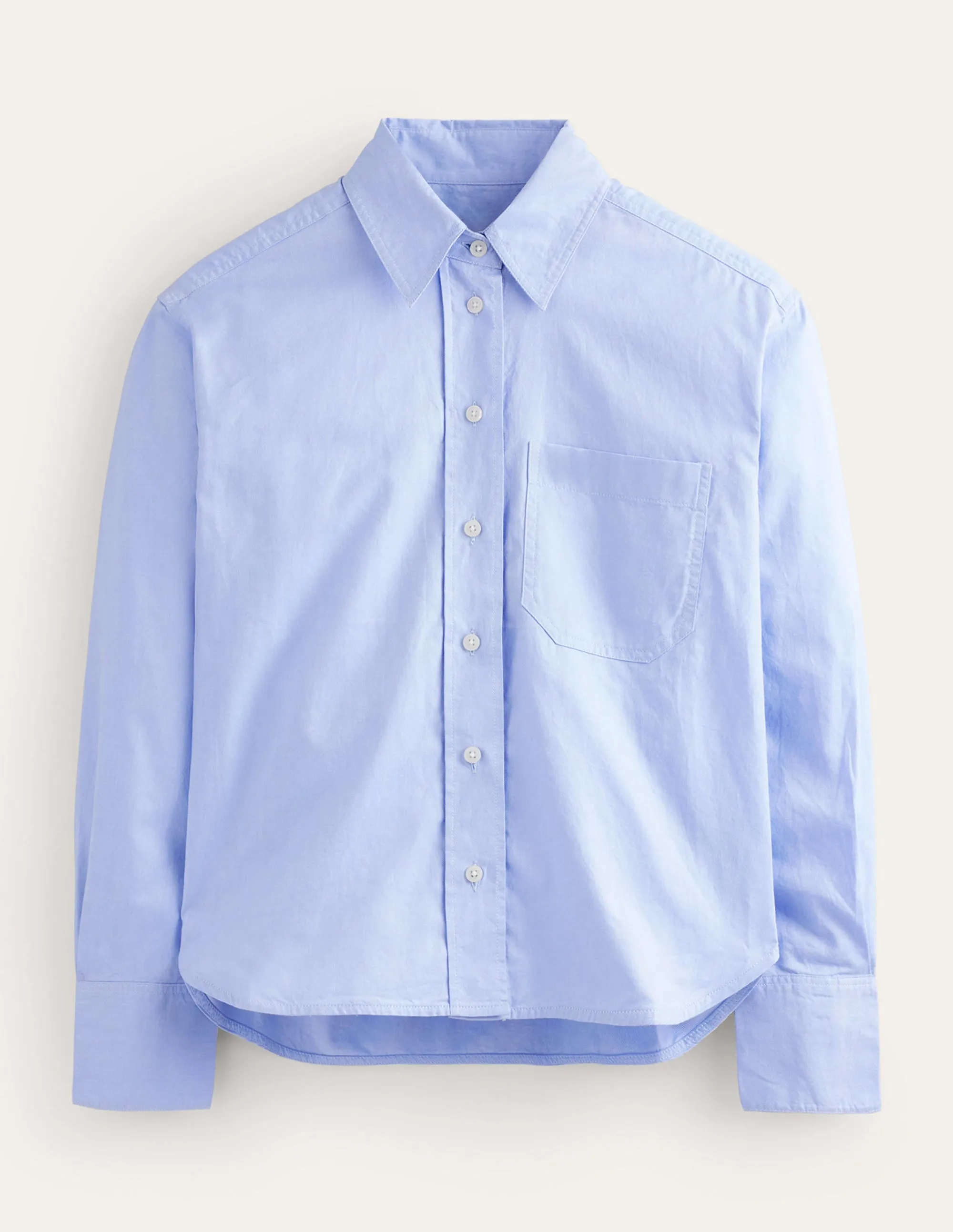 Relaxed Cotton-Poplin Shirt-Blue Oxford