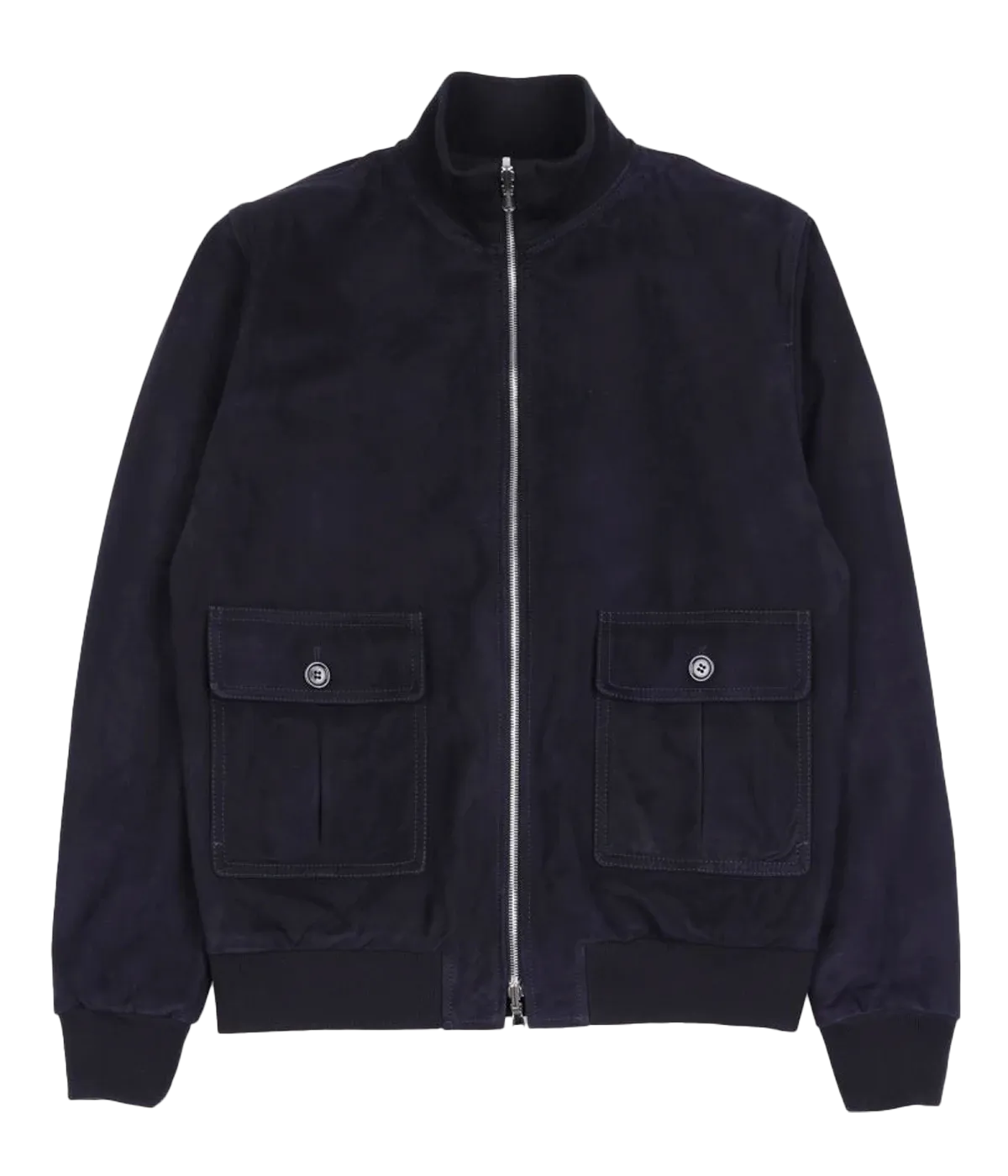 Reversible Suede Jacket in Dark Blue