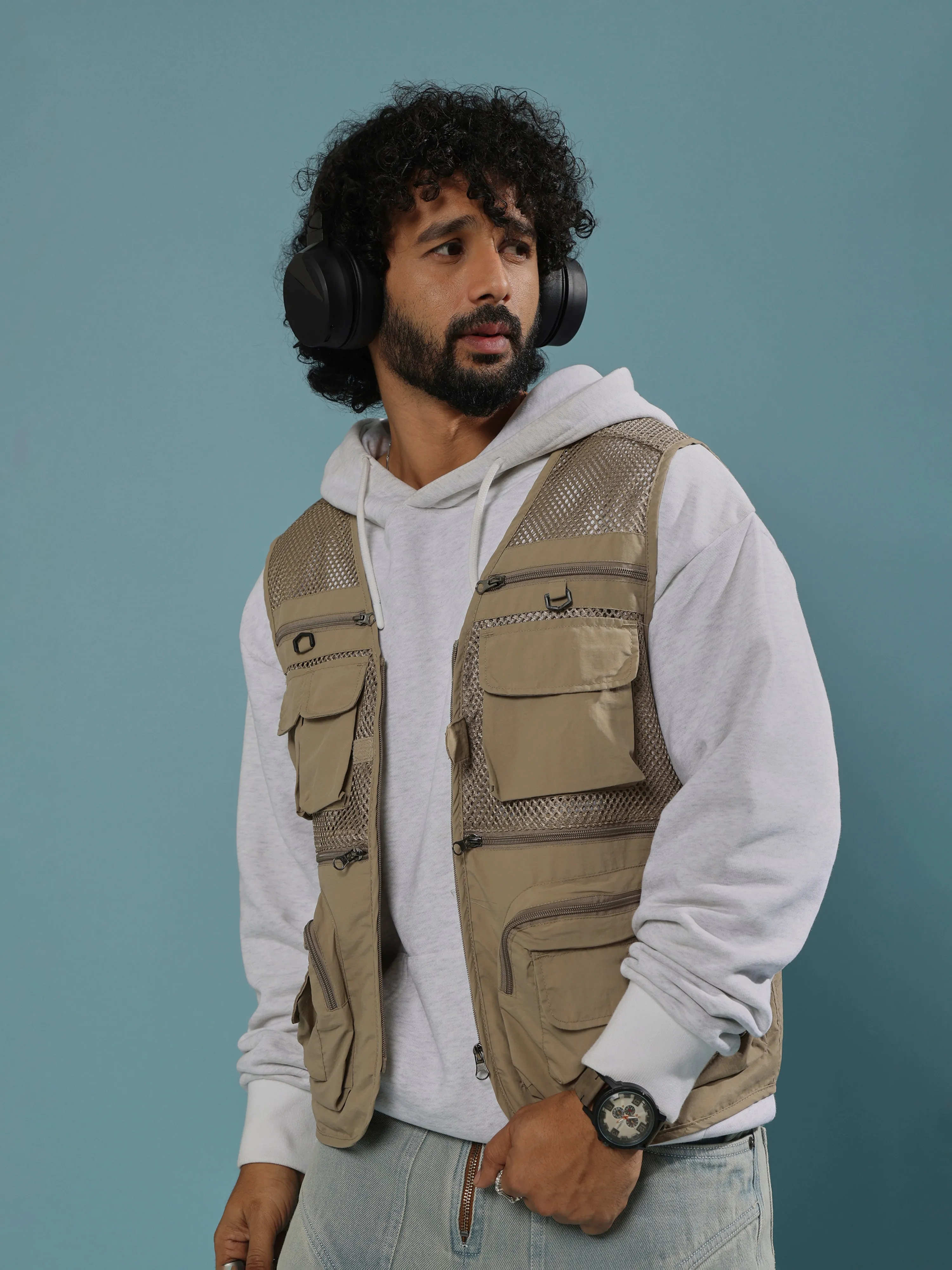 Romilya - Zippered Cargo Vest - Biege