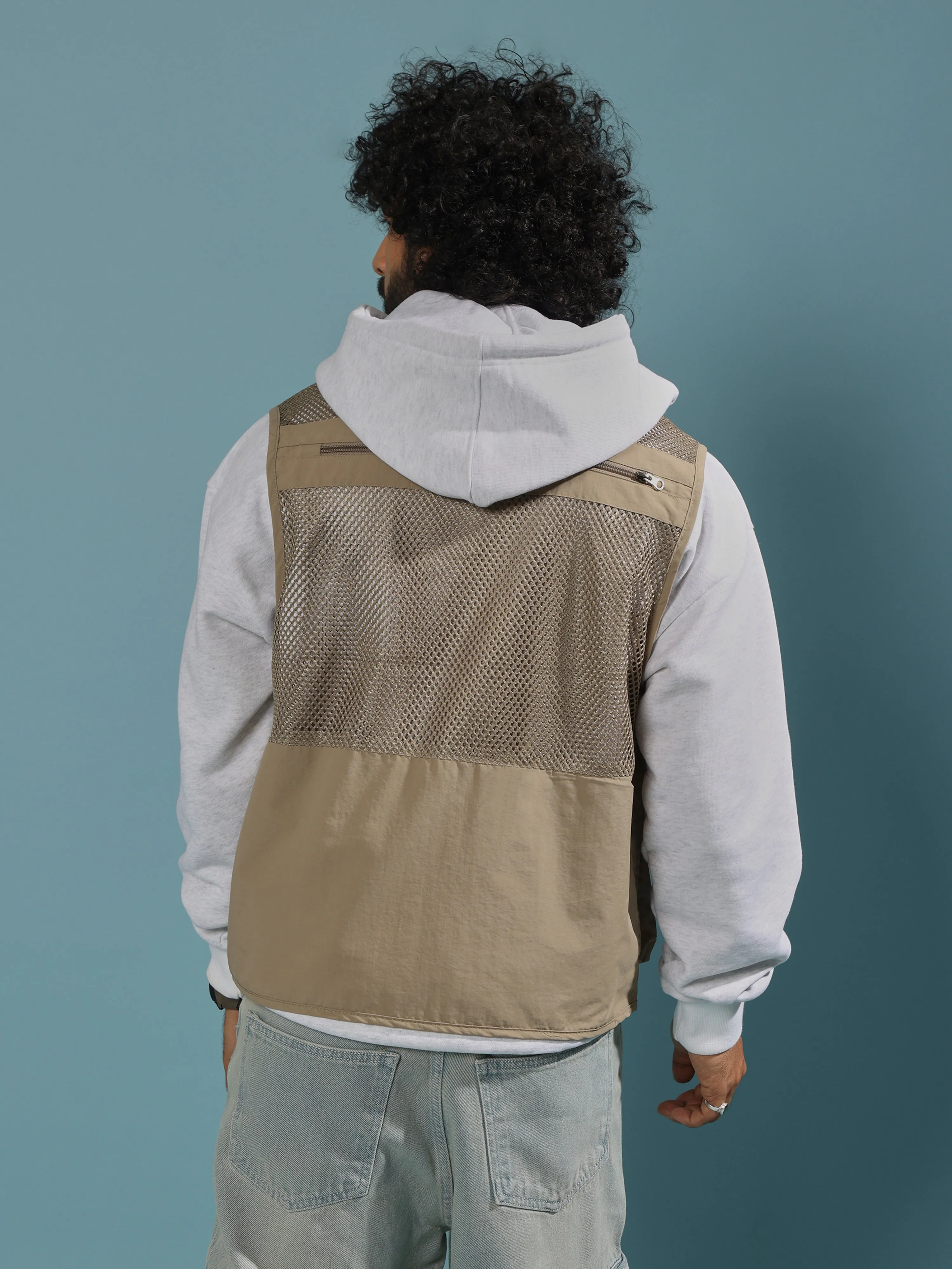 Romilya - Zippered Cargo Vest - Biege