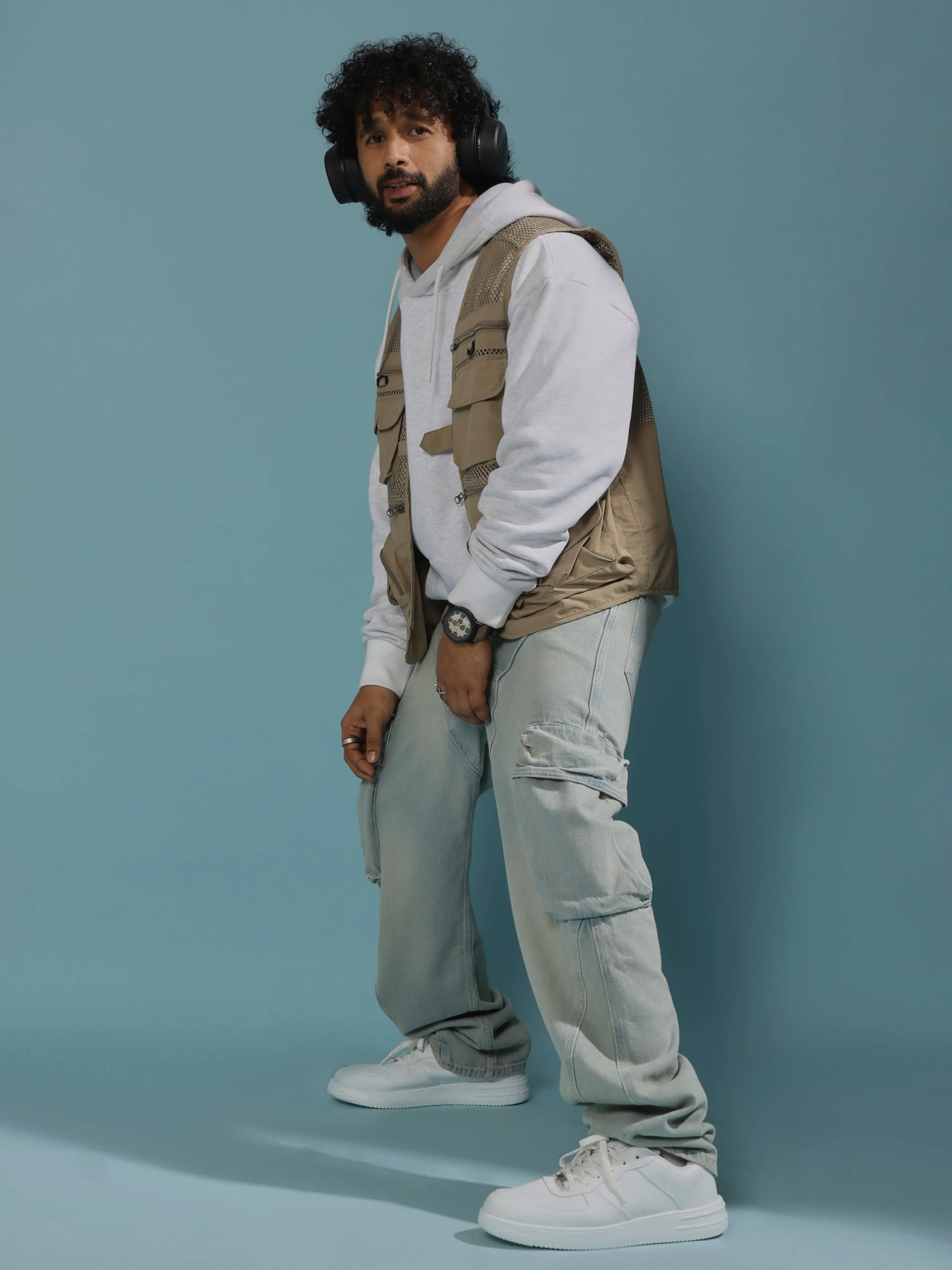 Romilya - Zippered Cargo Vest - Biege