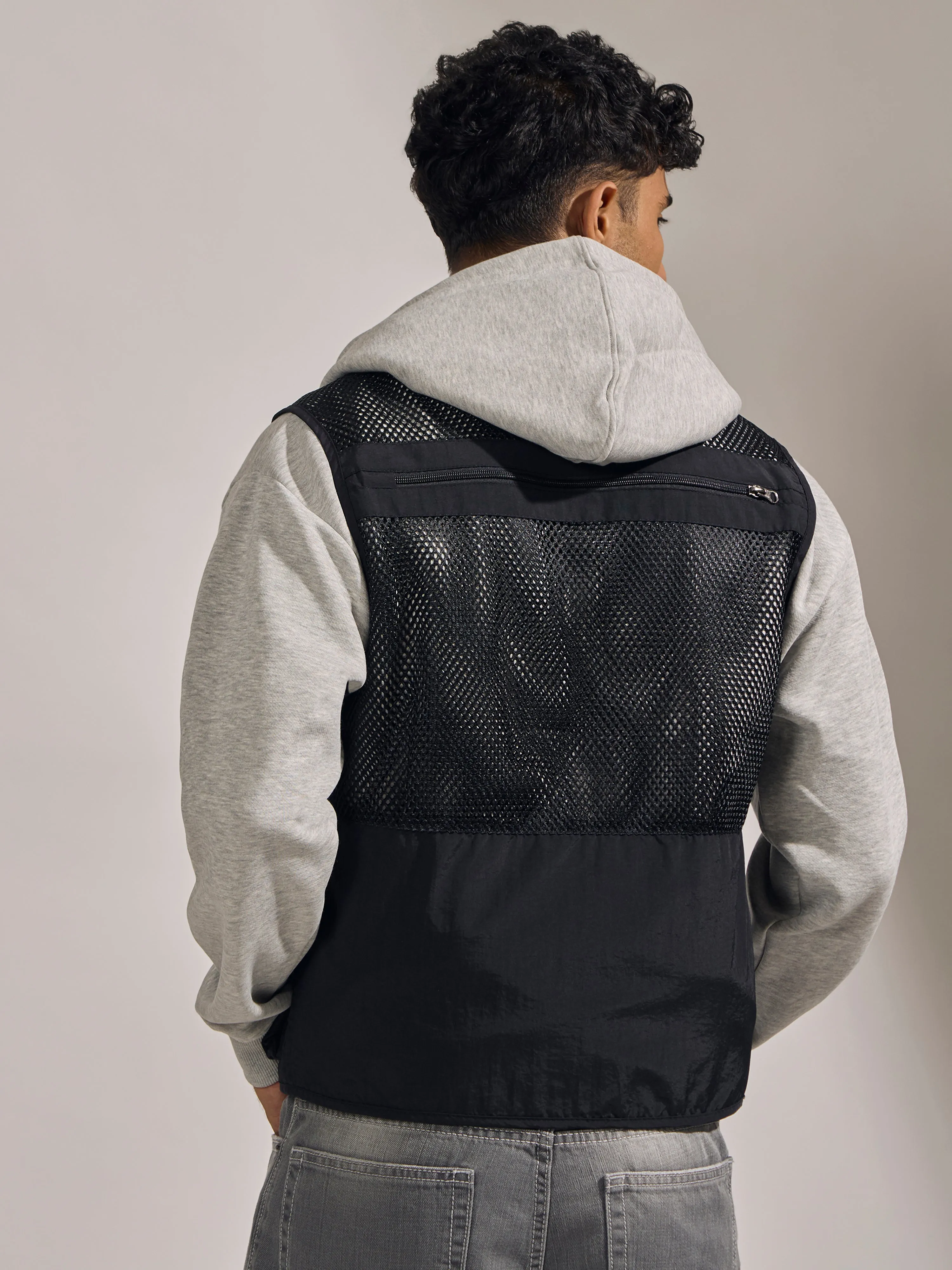 Romilya - Zippered Cargo Vest - Black