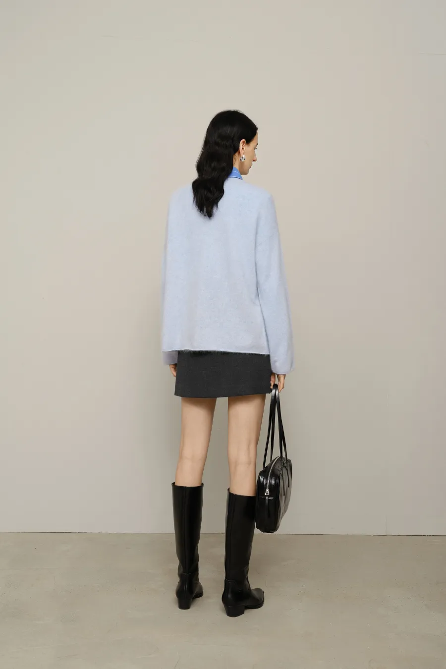 Round Neck Jumper Light Blue