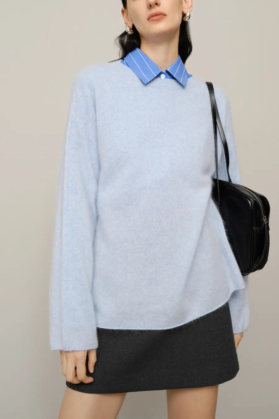 Round Neck Jumper Light Blue