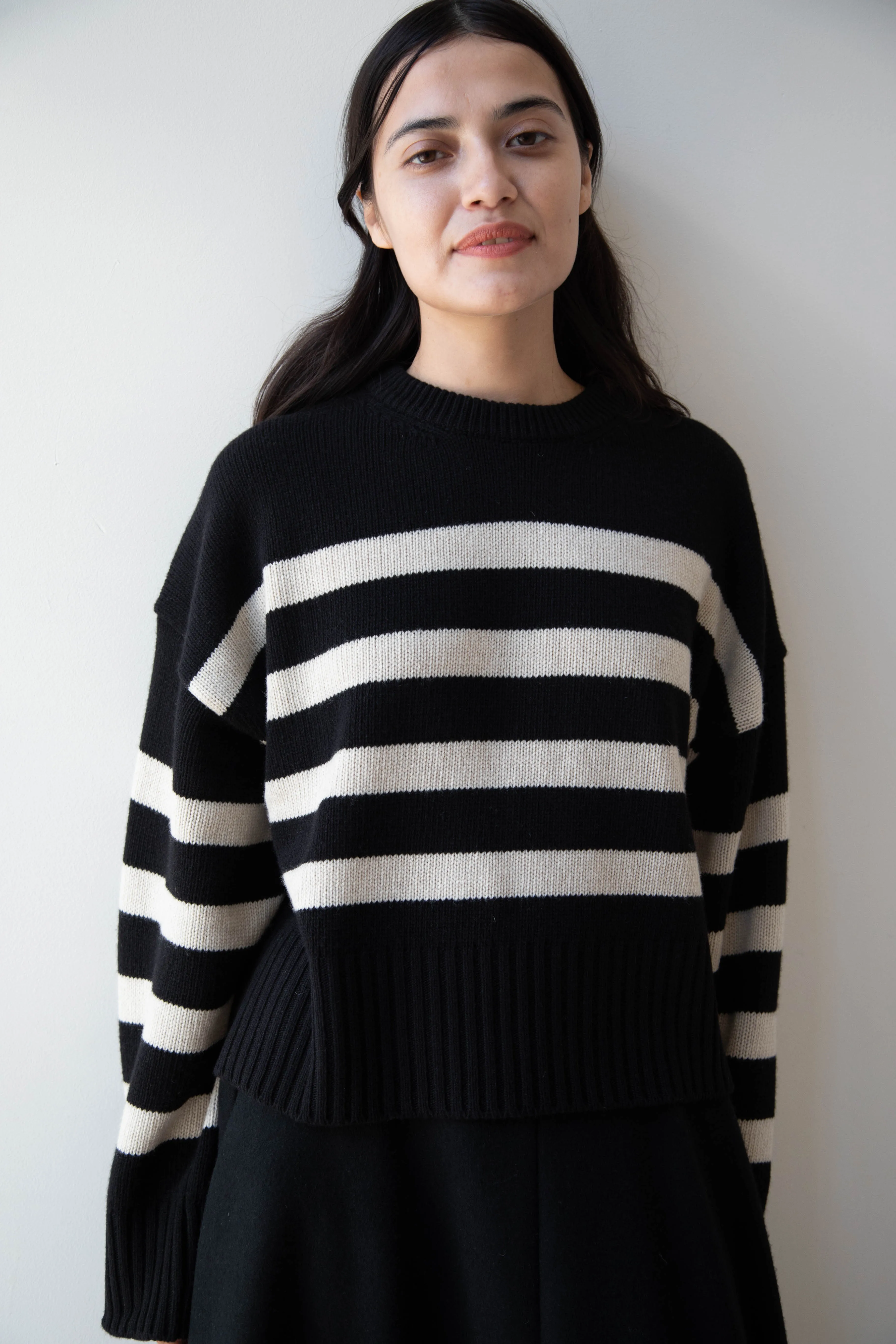 Skall | Campa Sweater in Black & Sand Stripe