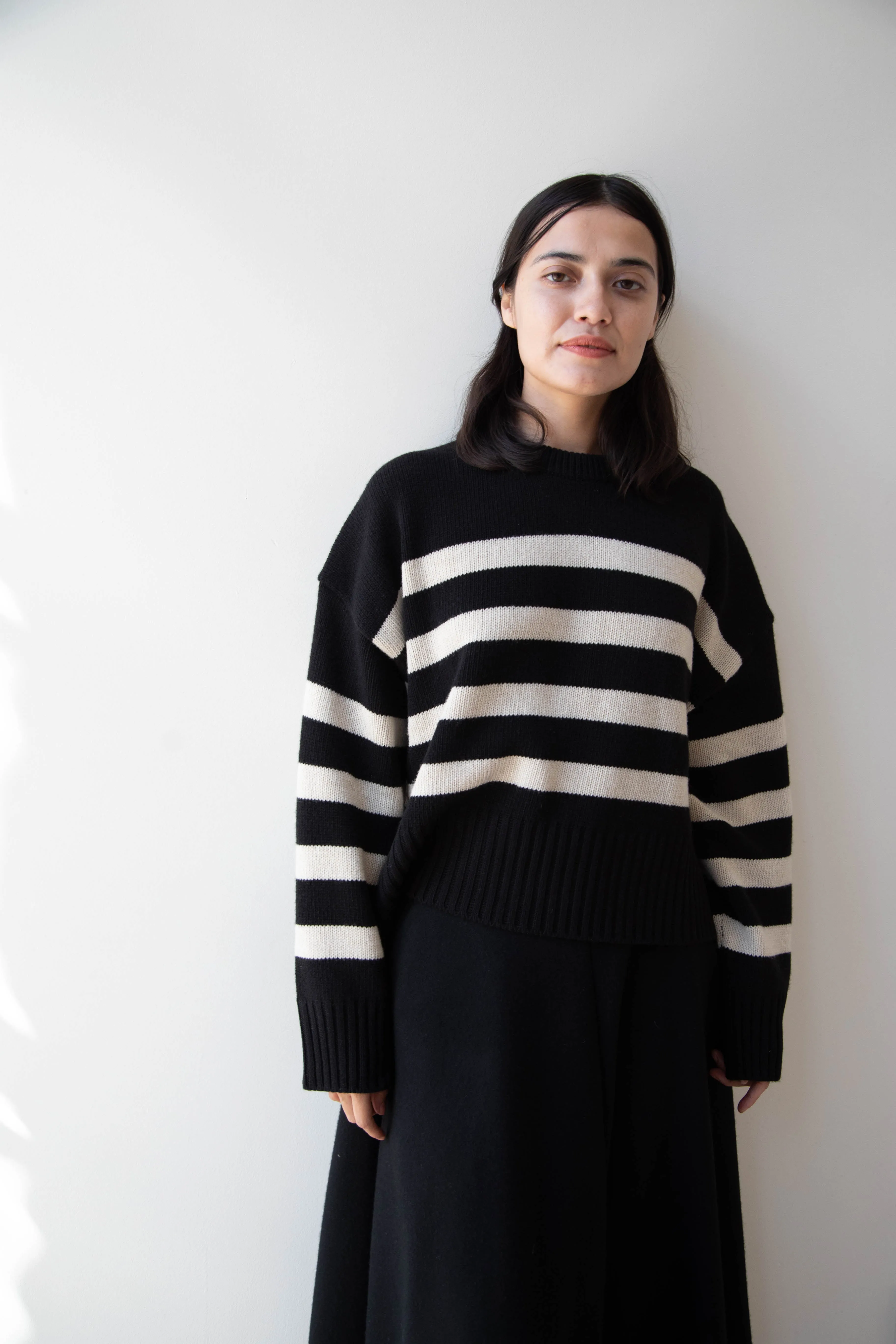 Skall | Campa Sweater in Black & Sand Stripe