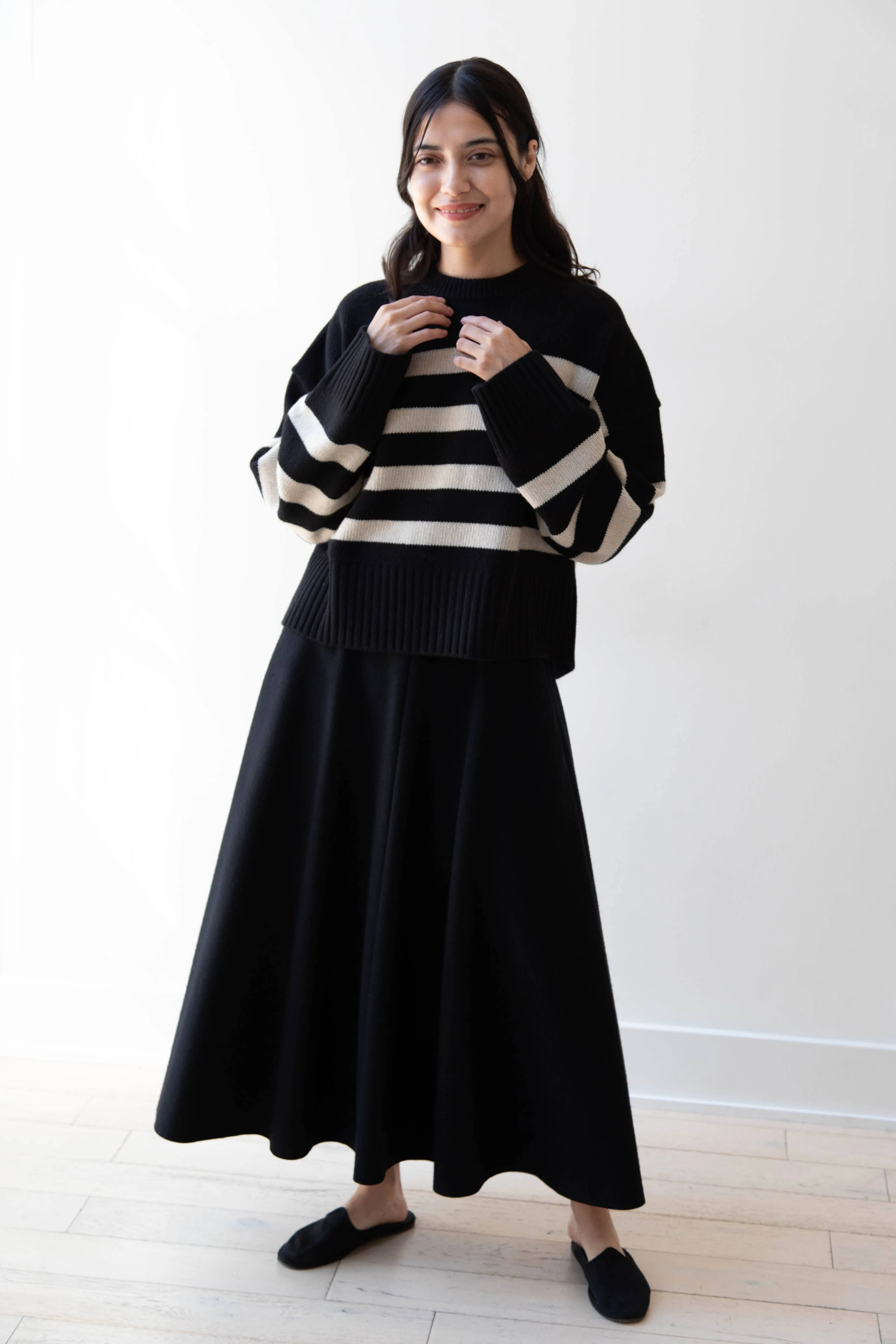 Skall | Campa Sweater in Black & Sand Stripe
