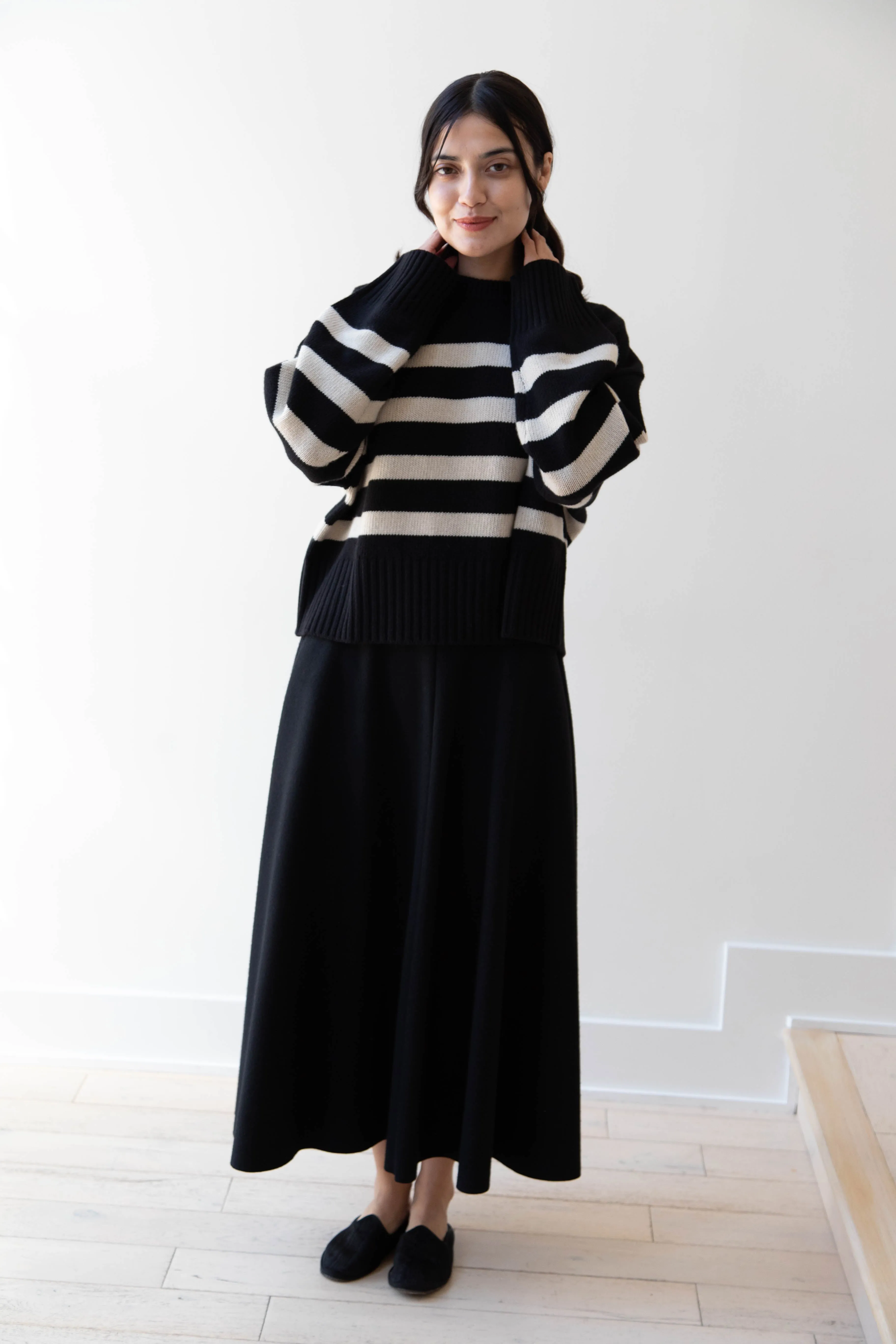 Skall | Campa Sweater in Black & Sand Stripe