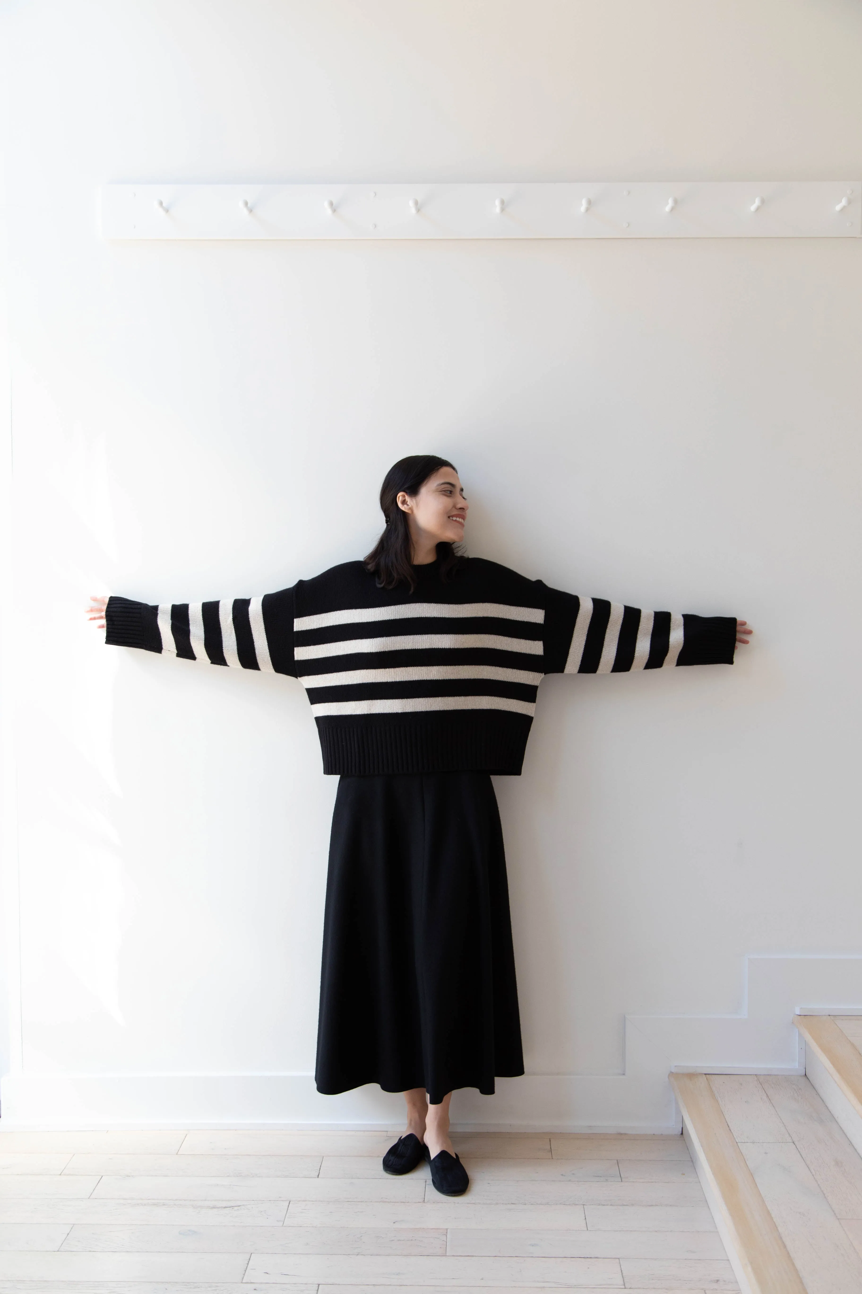 Skall | Campa Sweater in Black & Sand Stripe
