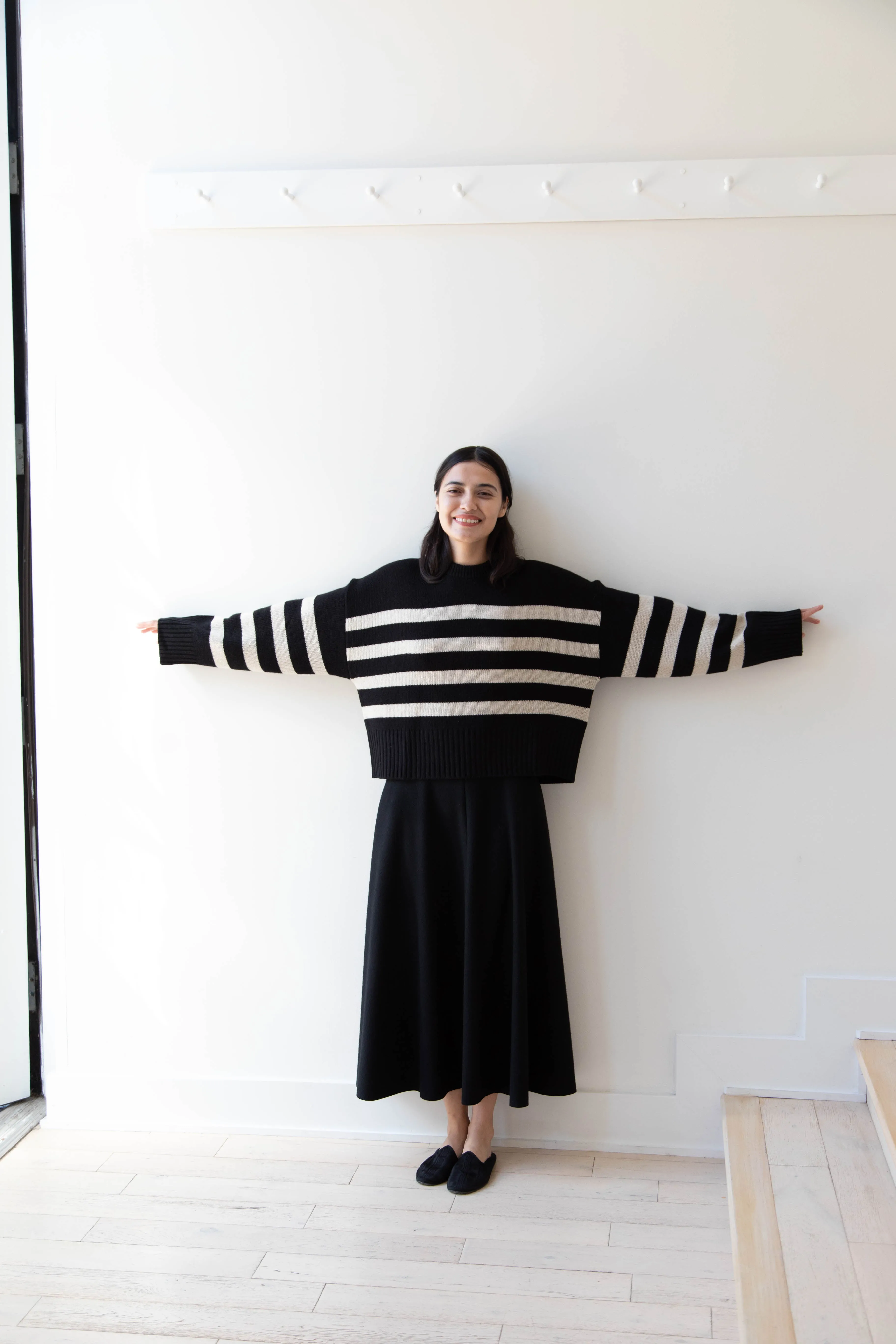 Skall | Campa Sweater in Black & Sand Stripe