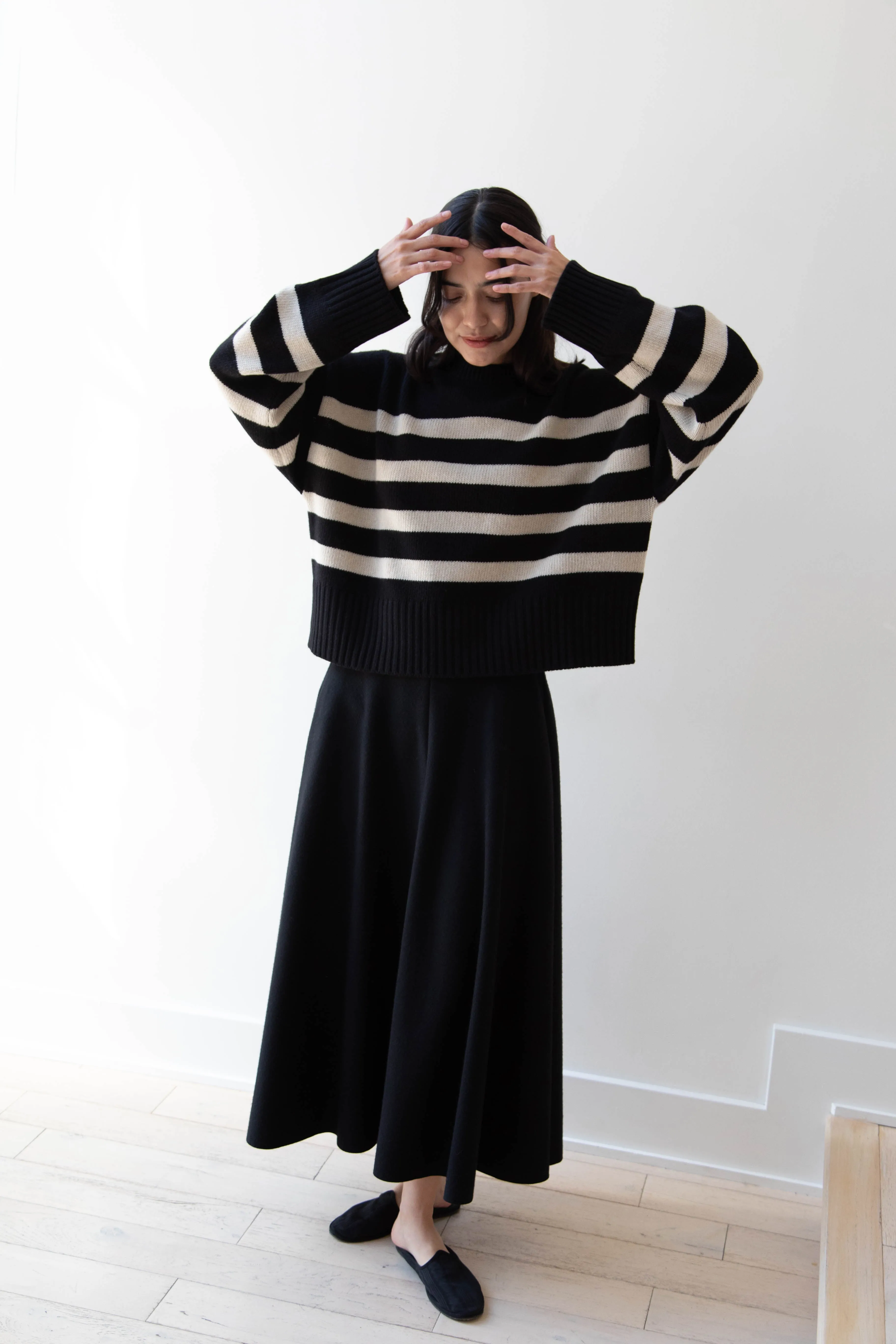 Skall | Campa Sweater in Black & Sand Stripe