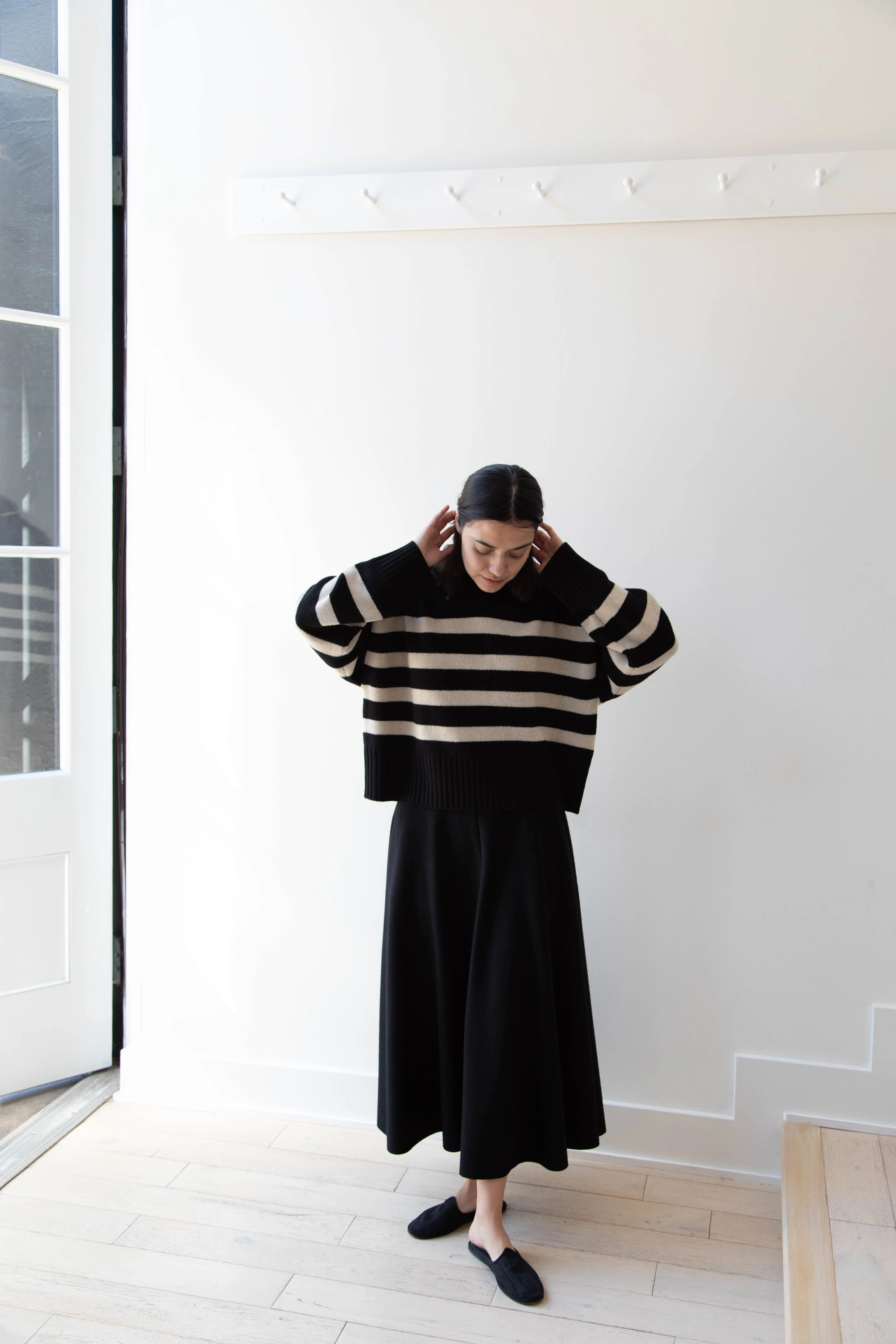 Skall | Campa Sweater in Black & Sand Stripe