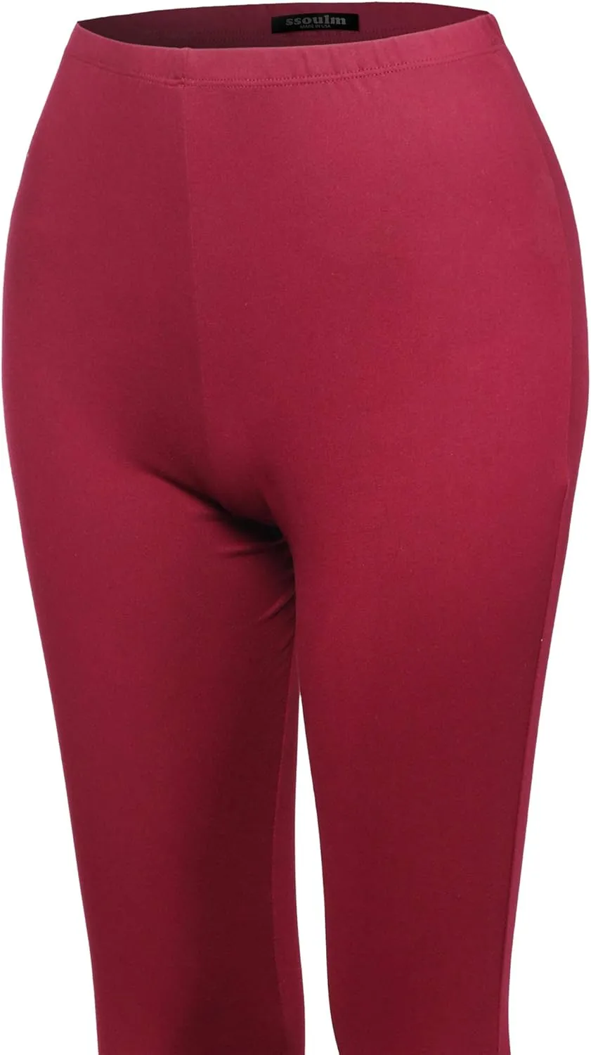 SSOULM Women's Stretchy Wide Leg High Waist Bell Bottom Flare Pants with Plus Size